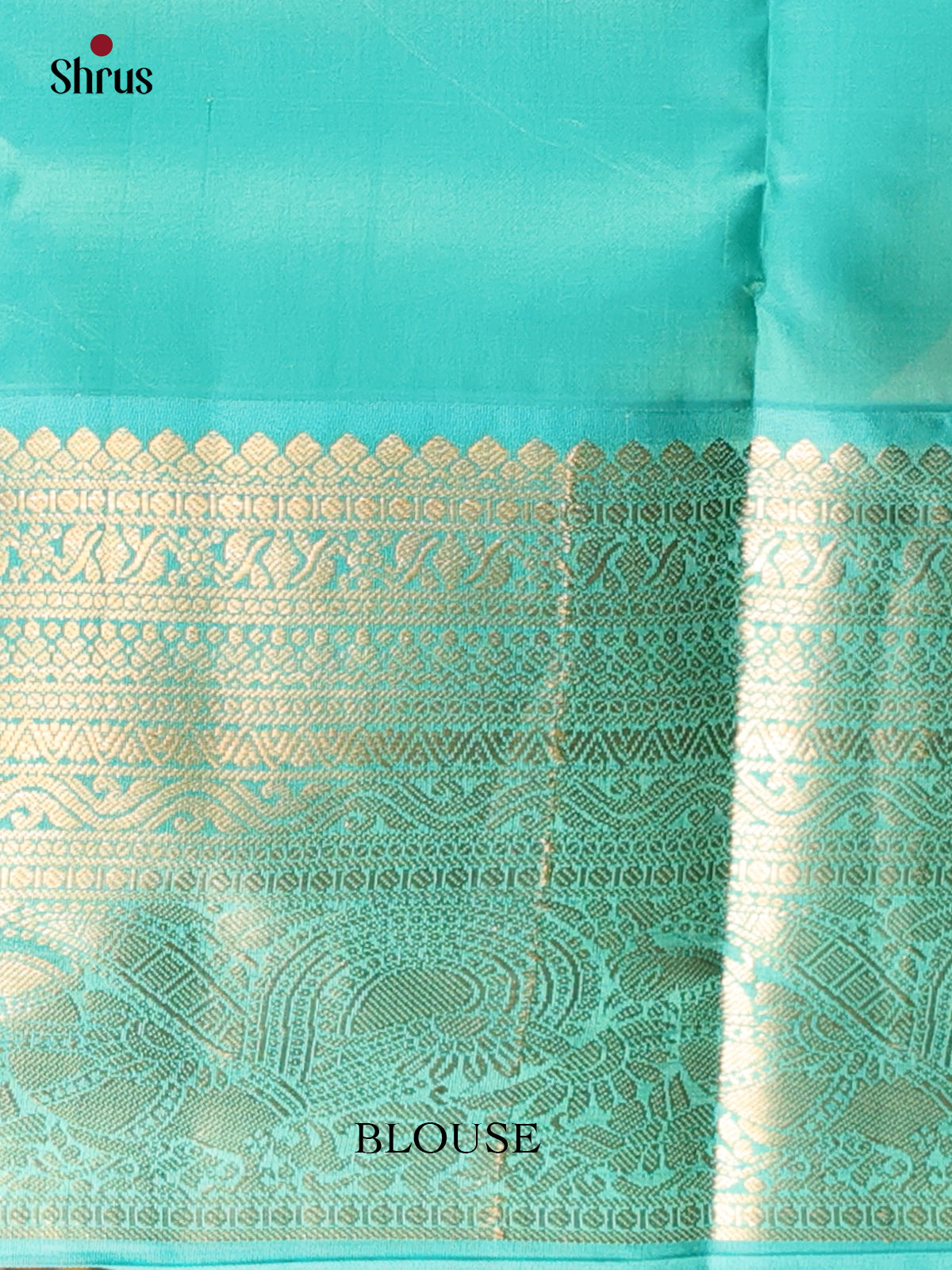 Lime Green & Teal - Kanchipuram silk Saree - Shop on Shrus.com