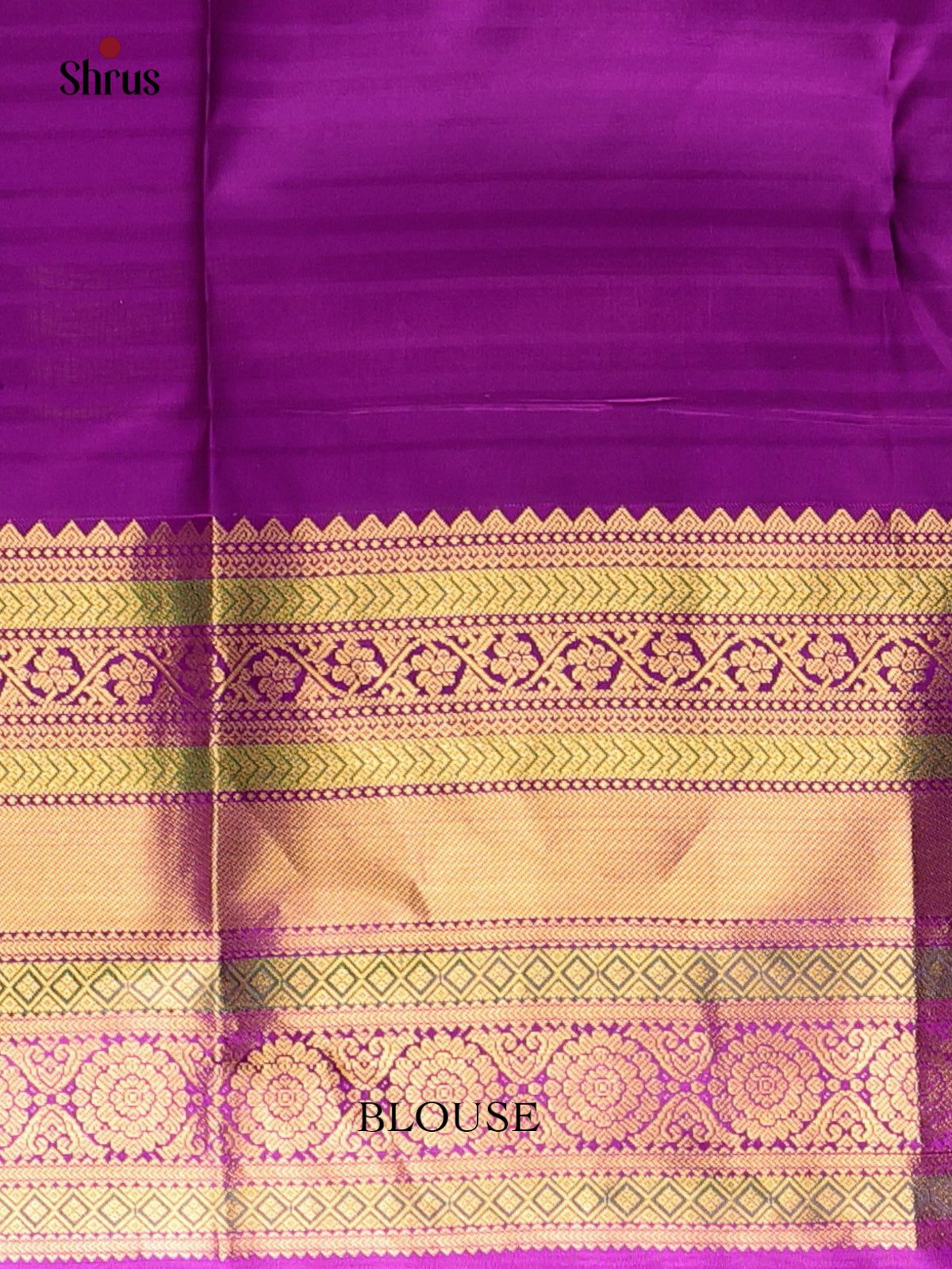 Mustard & Purple- Kanchipuram silk Saree - Shop on Shrus.com