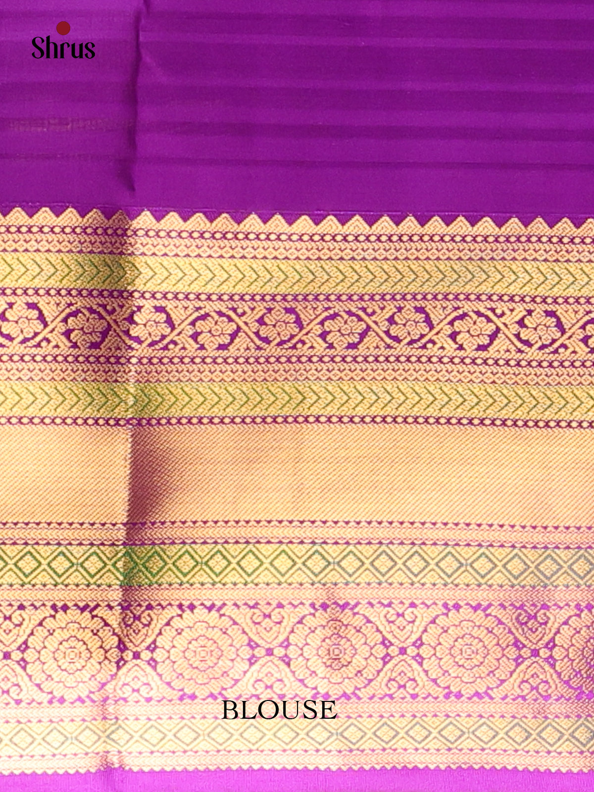 Pastel Green & Purple - Kanchipuram silk Saree - Shop on Shrus.com