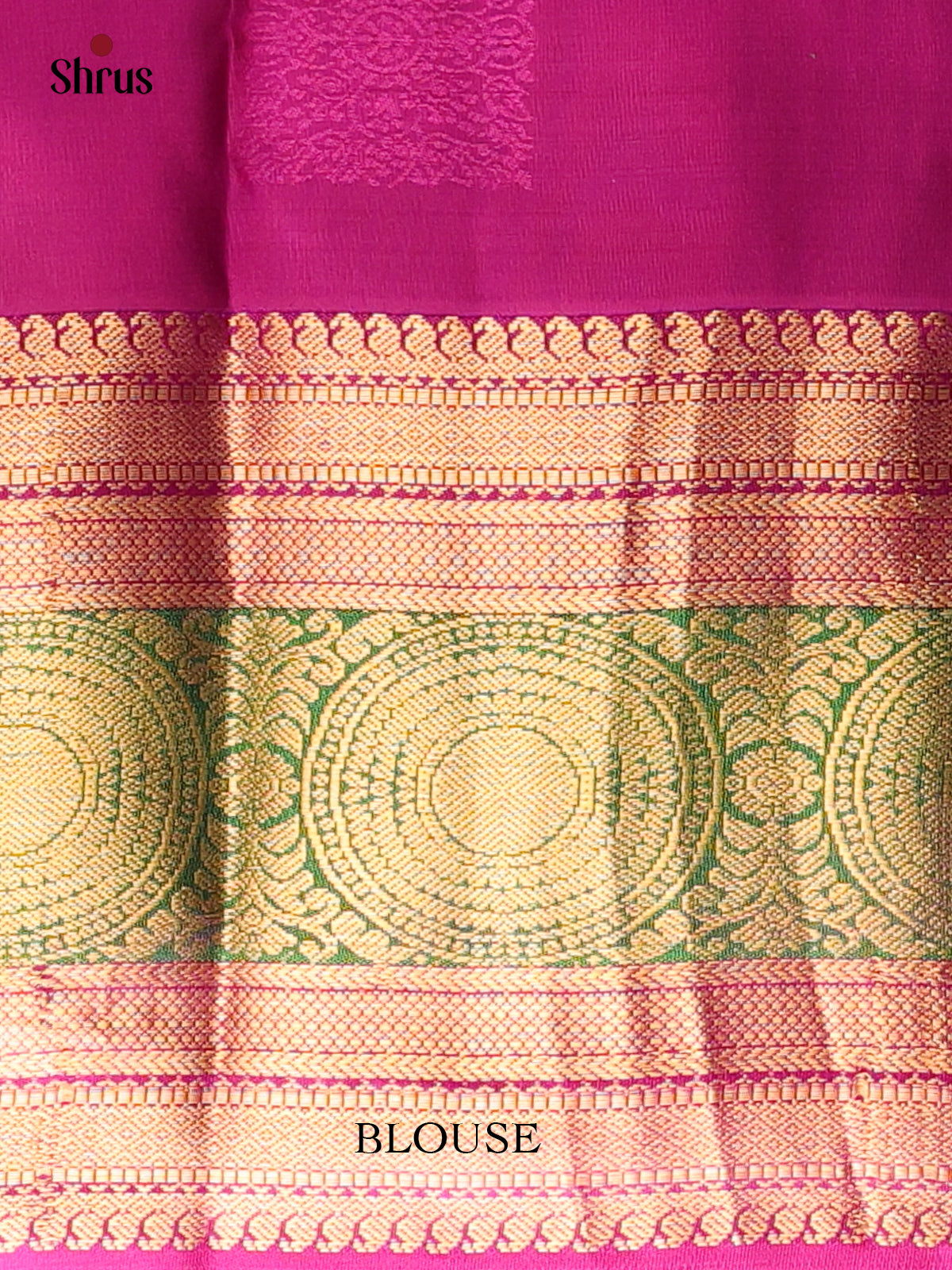Pink & Majenta- Kanchipuram silk Saree - Shop on Shrus.com