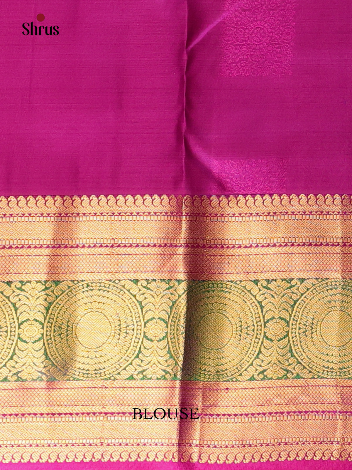 Parrot Green & Majenta - Kanchipuram silk Saree - Shop on Shrus.com