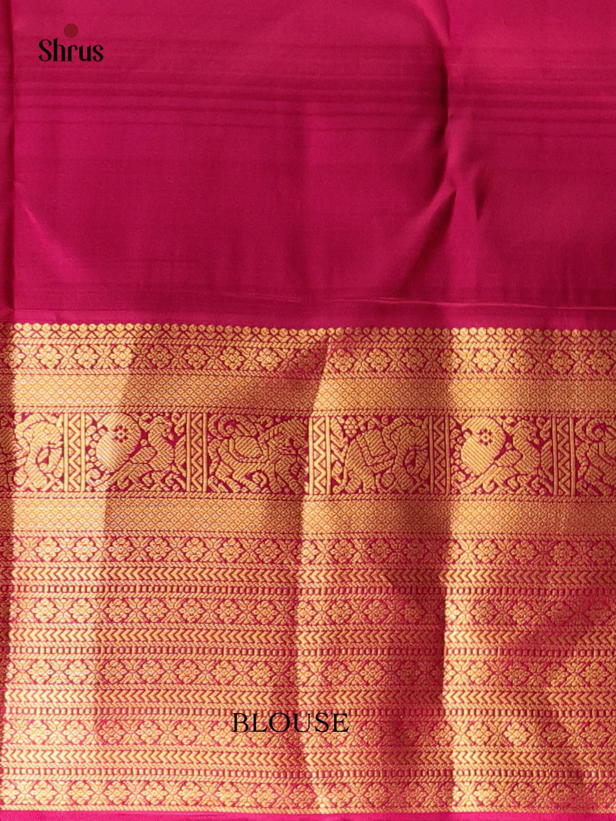 Green and Maroon Pure Kanchipuram silk Saree With Gold and Silver Zari Woven Block Buttas-2