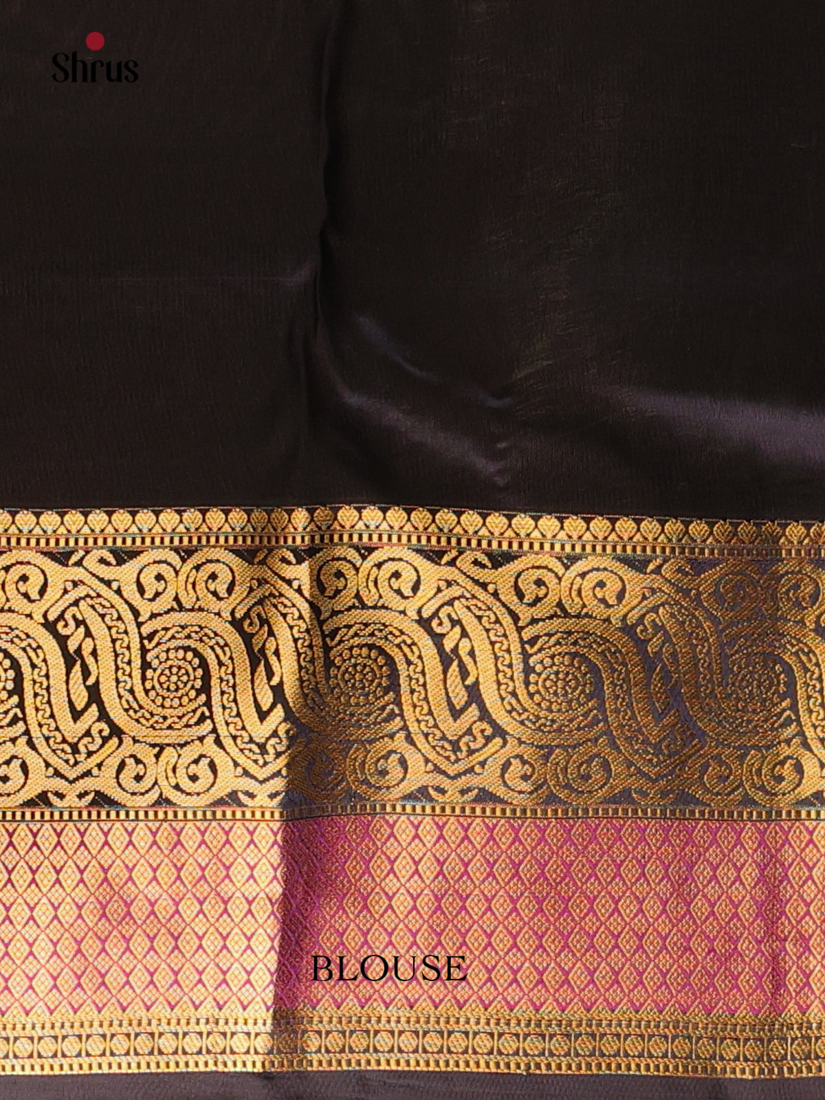 Mustardy Green & Black - Kanchipuram silk Saree - Shop on Shrus.com
