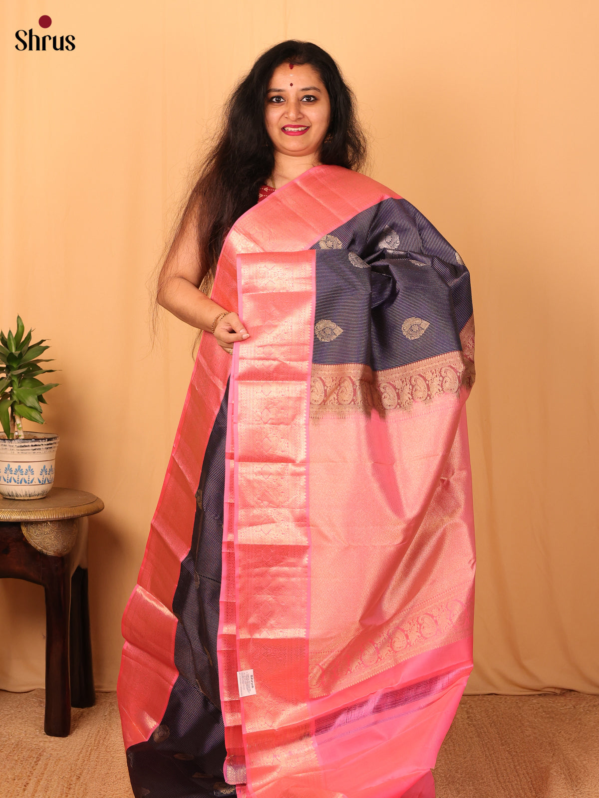 Jamun & Pink- Kanchipuram silk Saree - Shop on Shrus.com