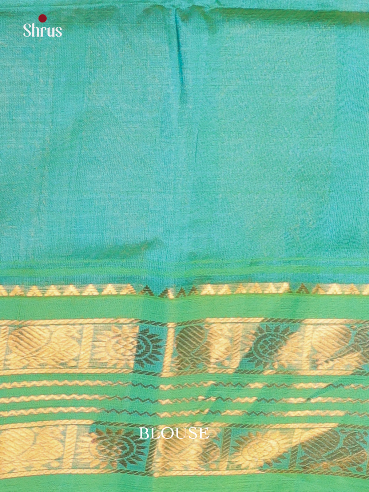 Peach & Teal - Silk Cotton Saree - Shop on Shrus.com