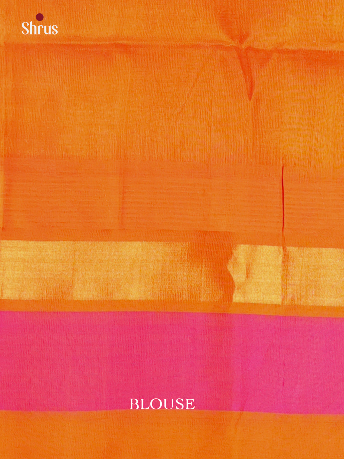 Cream & Orange - Silk Cotton Saree - Shop on Shrus.com
