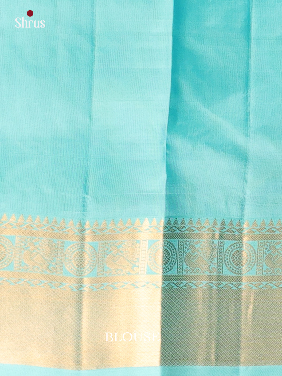 Blue & Teal- Kanchipuram-halfpure Saree - Shop on Shrus.com