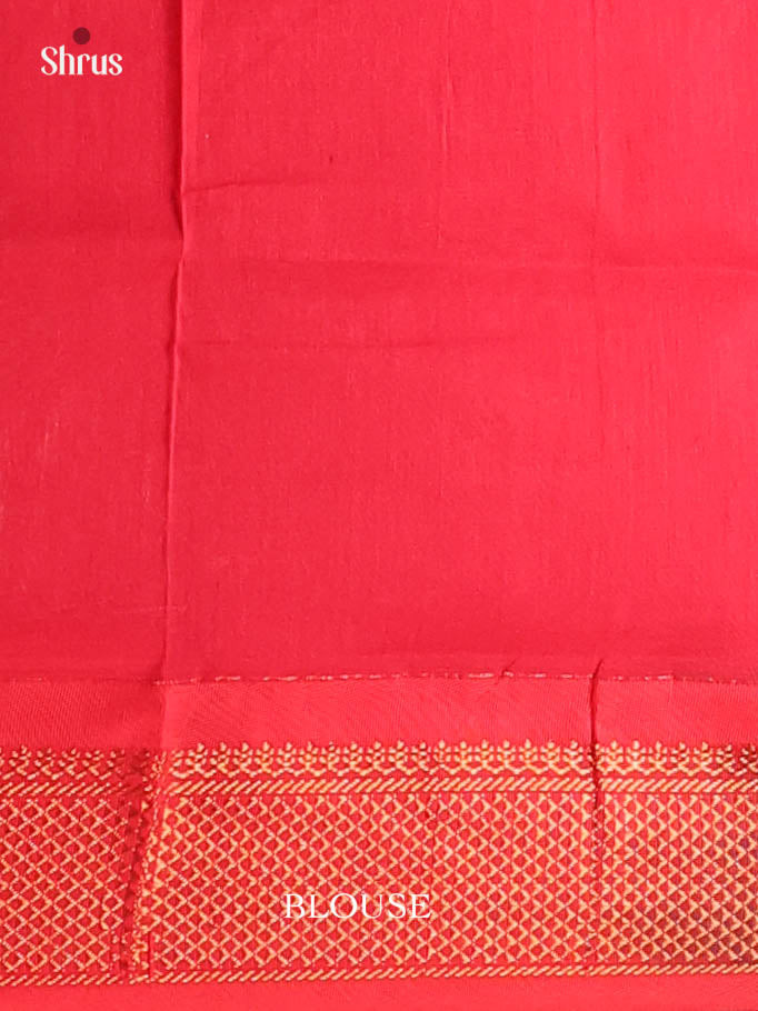 Orange & Red- Kalyani Cotton Saree - Shop on Shrus.com