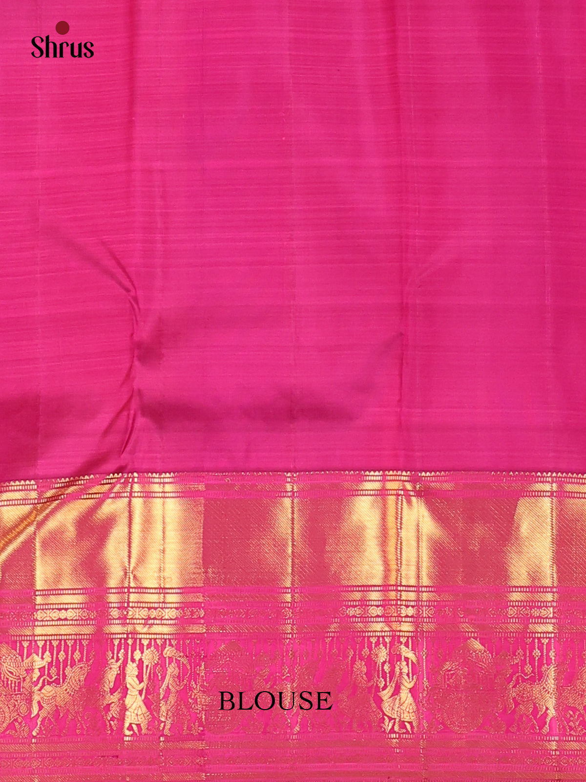 Orange & Pink - Kanchipuram silk Saree - Shop on Shrus.com