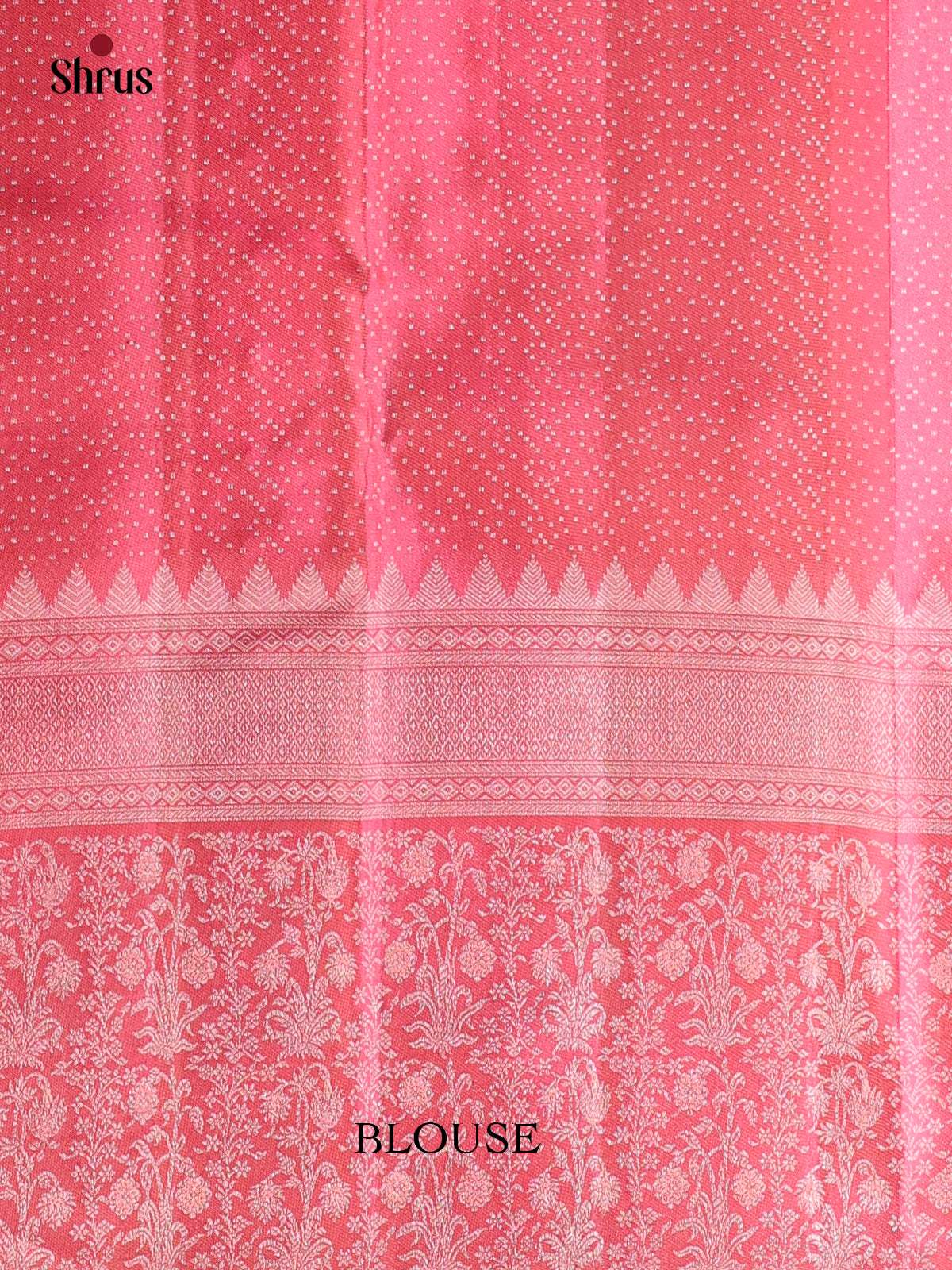 Peachish Orange and Pink Kanchipuram silk Saree With Zari Woven Body-3