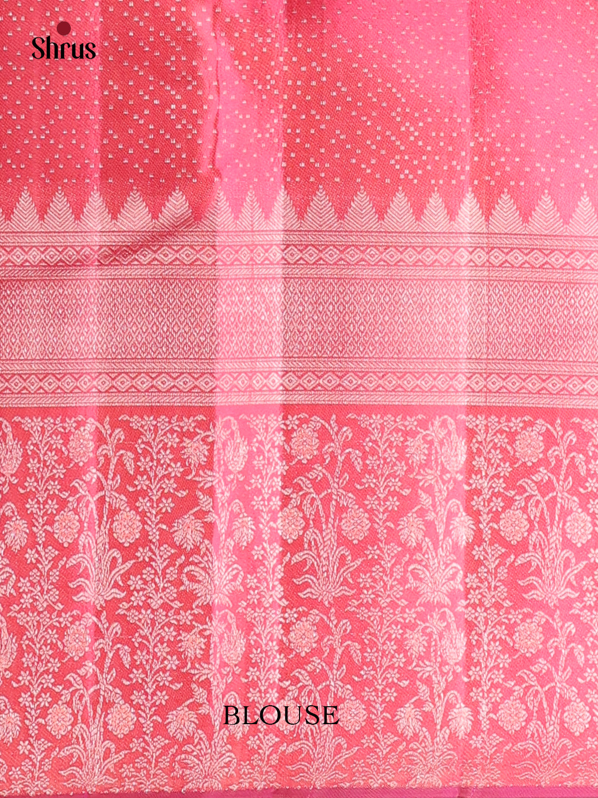 Peach and Pink Kanchipuram silk Saree With Zari Woven Stripes-3
