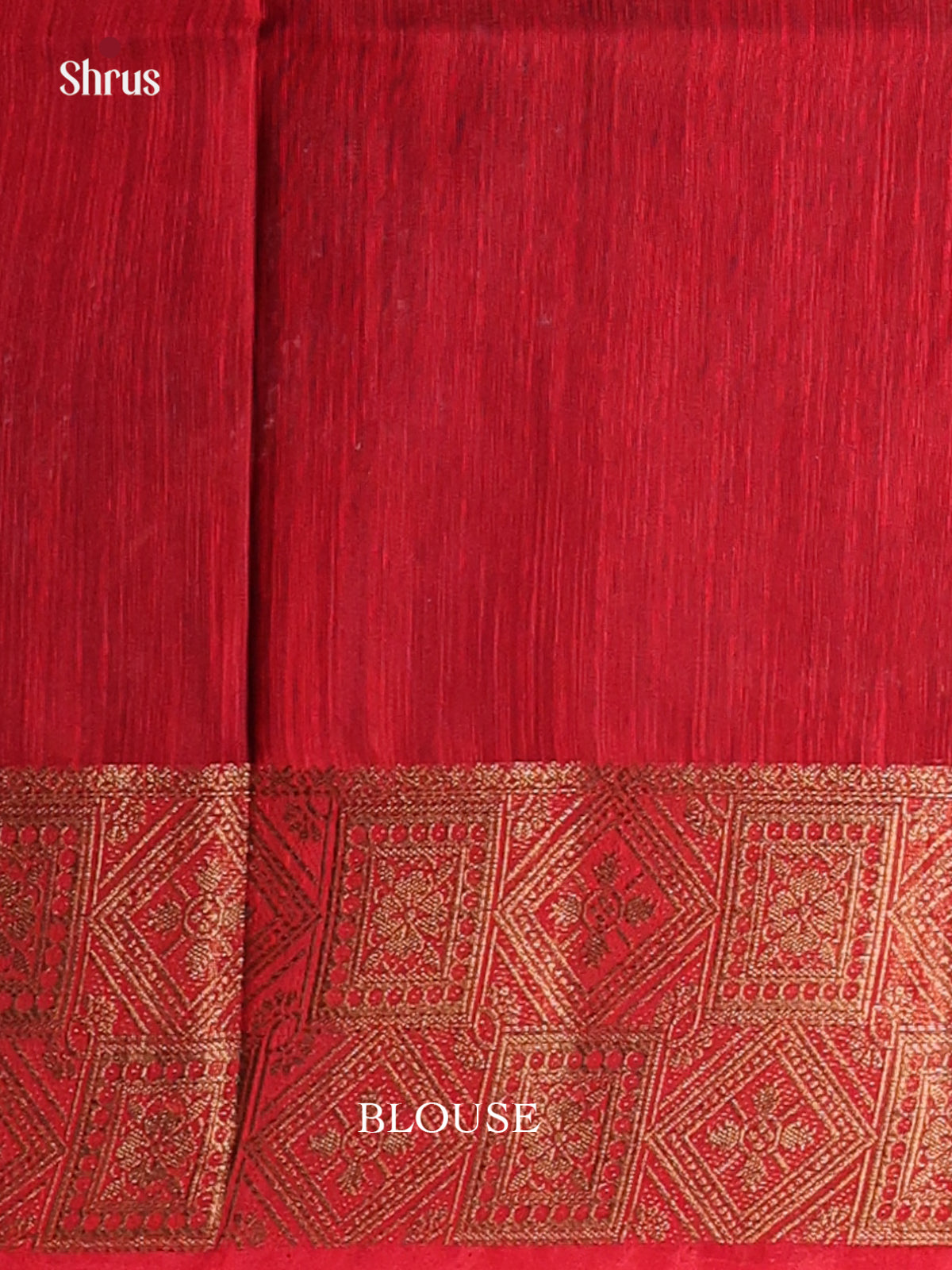 Blue & Red- Semi Jute Saree - Shop on Shrus.com