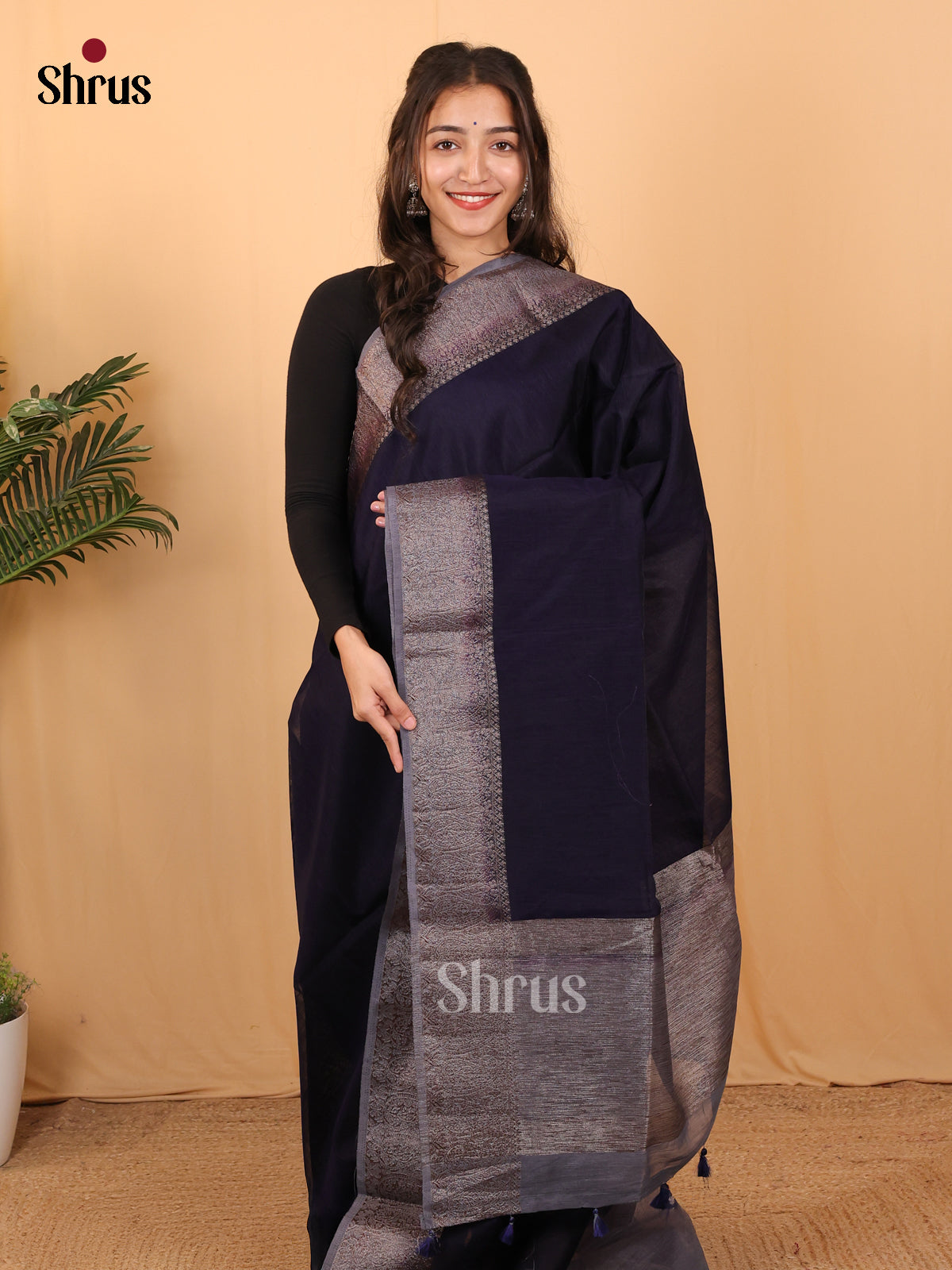 DAS22216 - Semi Jute Saree - Shop on Shrus.com