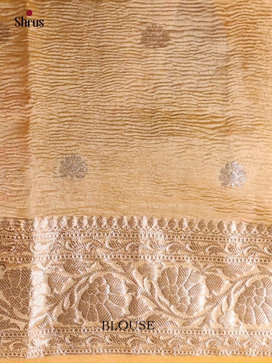 Mustard - Bamboo silk Saree - Shop on Shrus.com