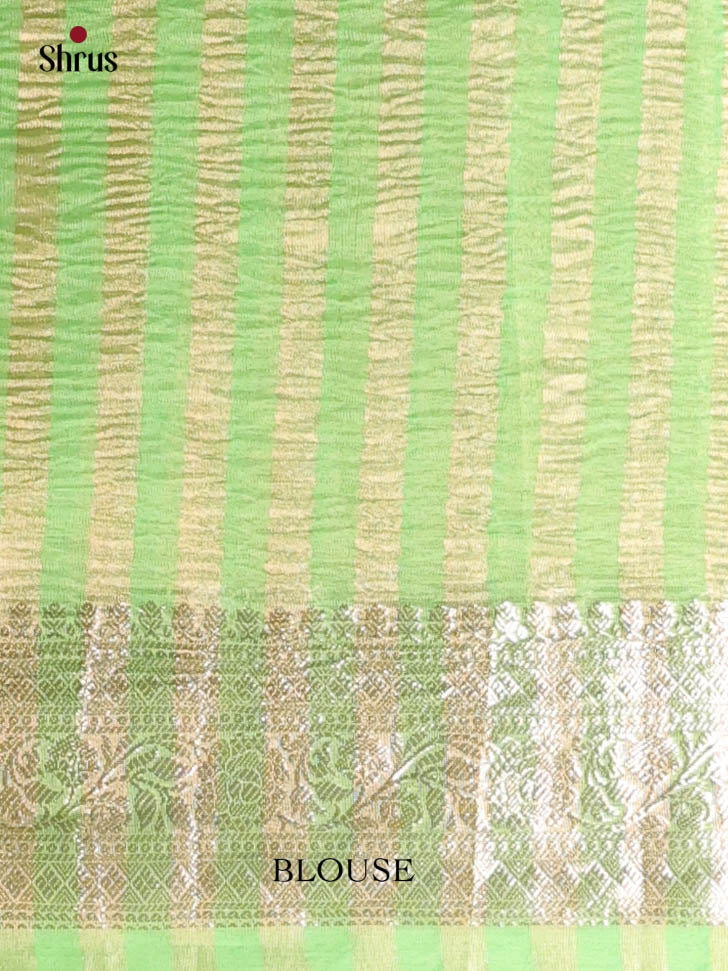 Green- Bamboo silk Saree - Shop on Shrus.com