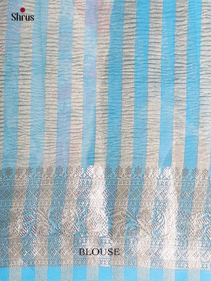 Blue - Bamboo silk Saree - Shop on Shrus.com