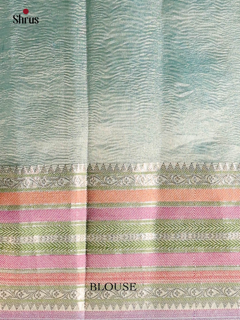 Blue - Bamboo silk Saree - Shop on Shrus.com