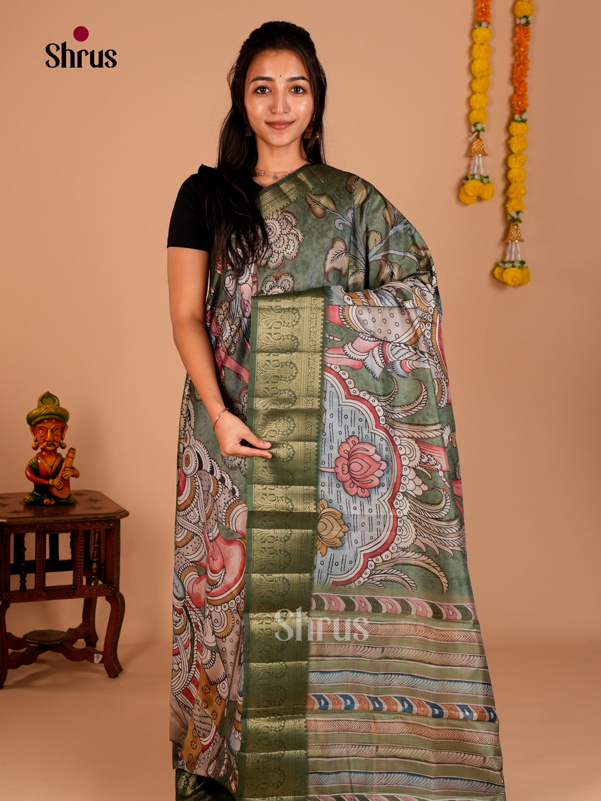 DAS22268 - Chennur-Print Saree - Shop on Shrus.com