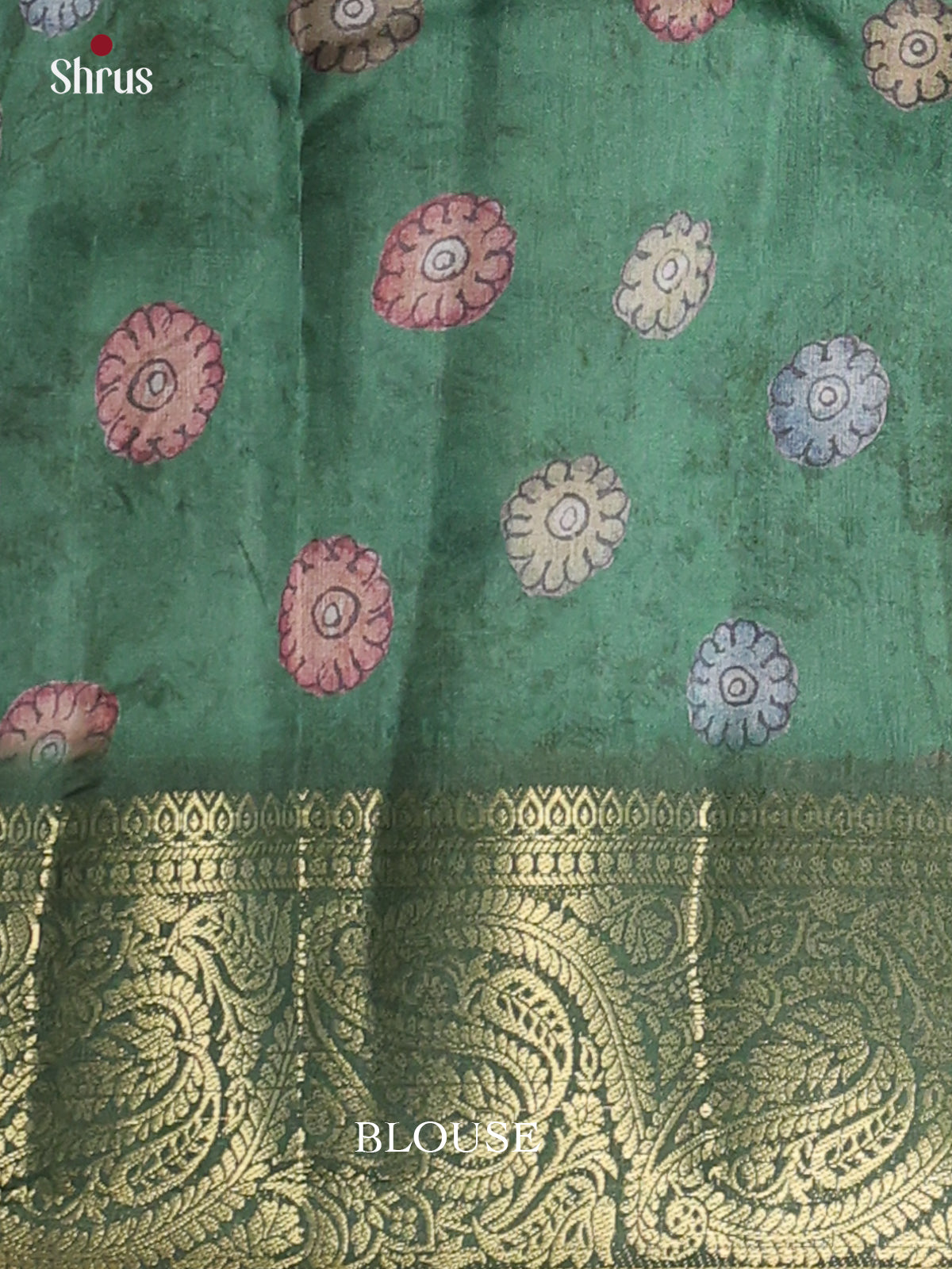 Green - Chennur-Print Saree - Shop on Shrus.com