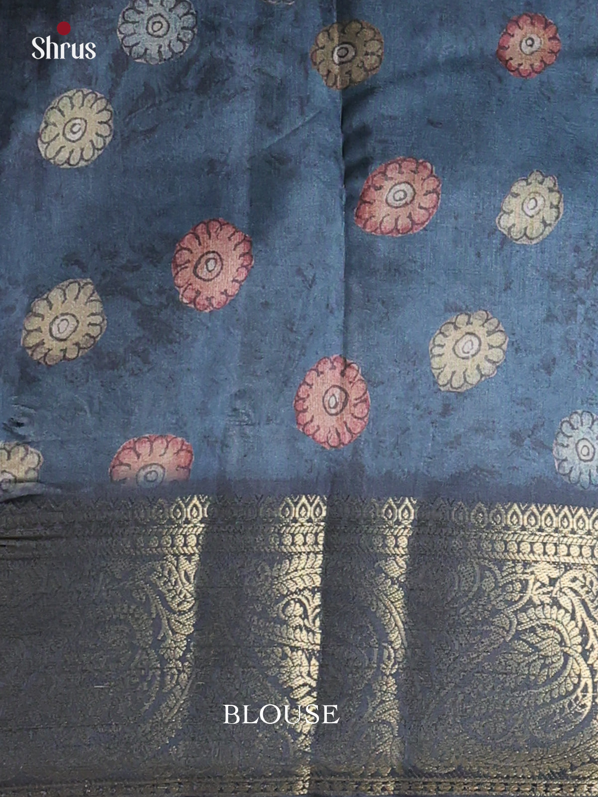Blue - Chennur-Print Saree - Shop on Shrus.com