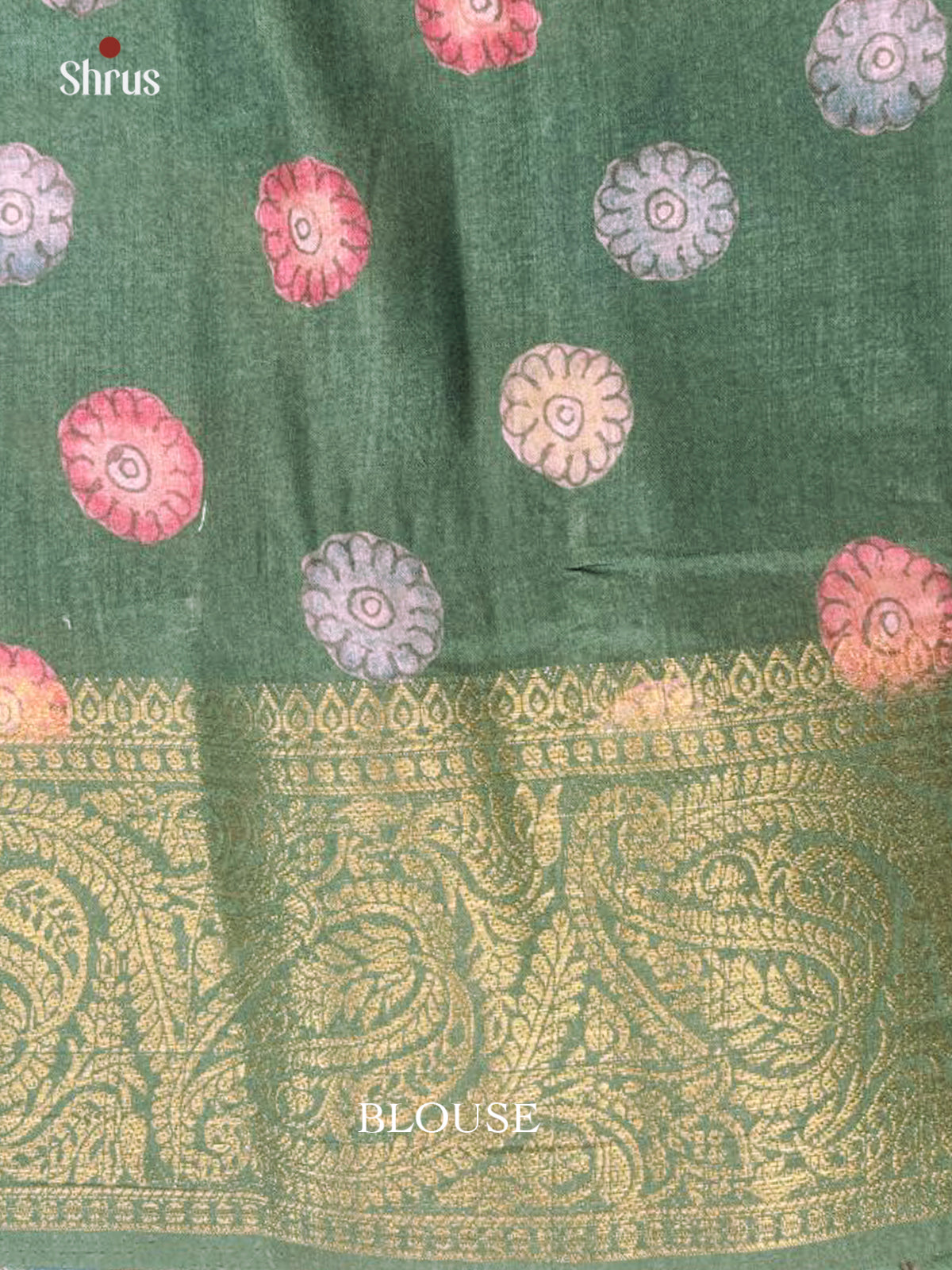 Green - Chennur-Print Saree - Shop on Shrus.com