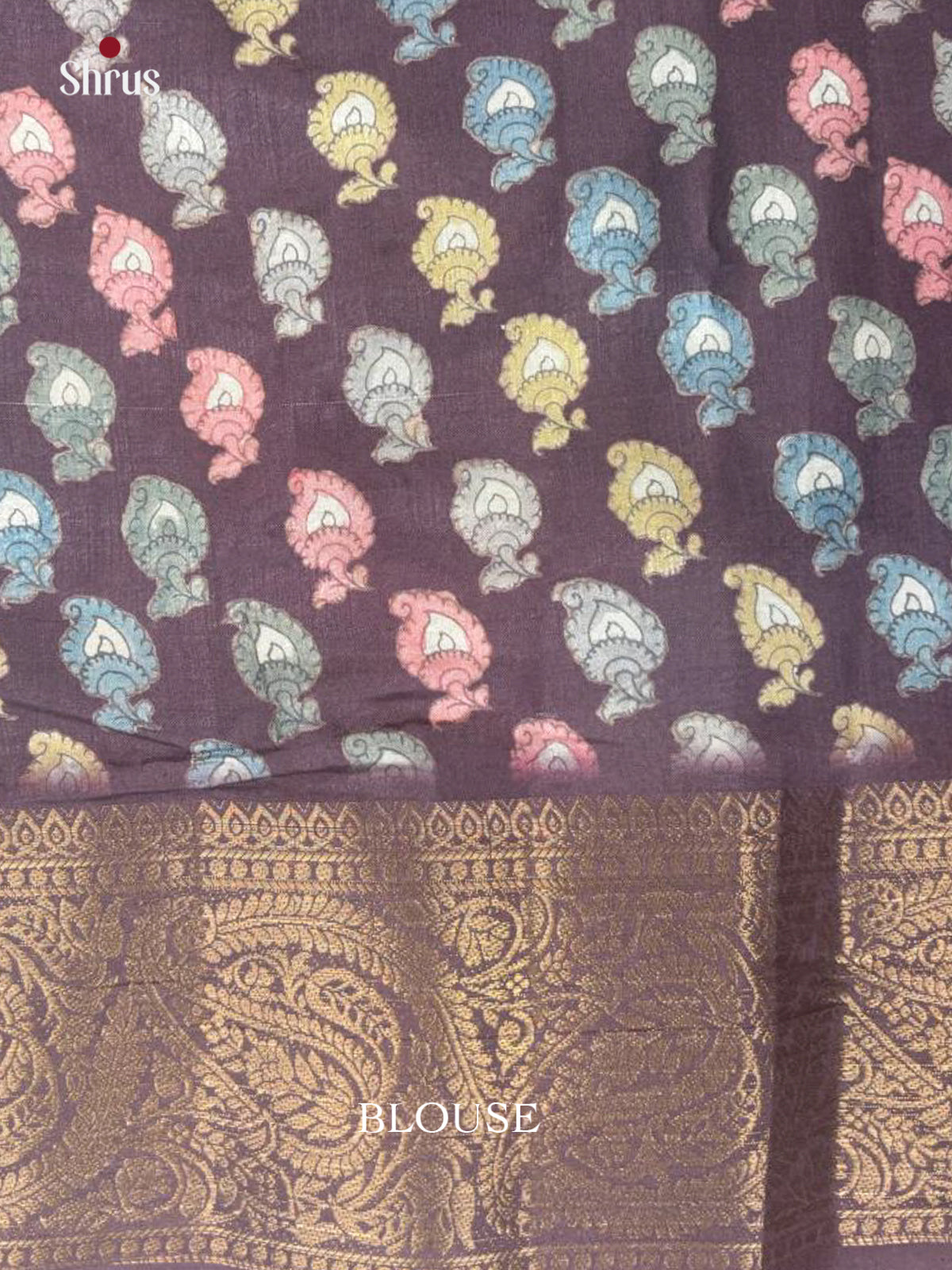 Purple - Chennur-Print Saree - Shop on Shrus.com