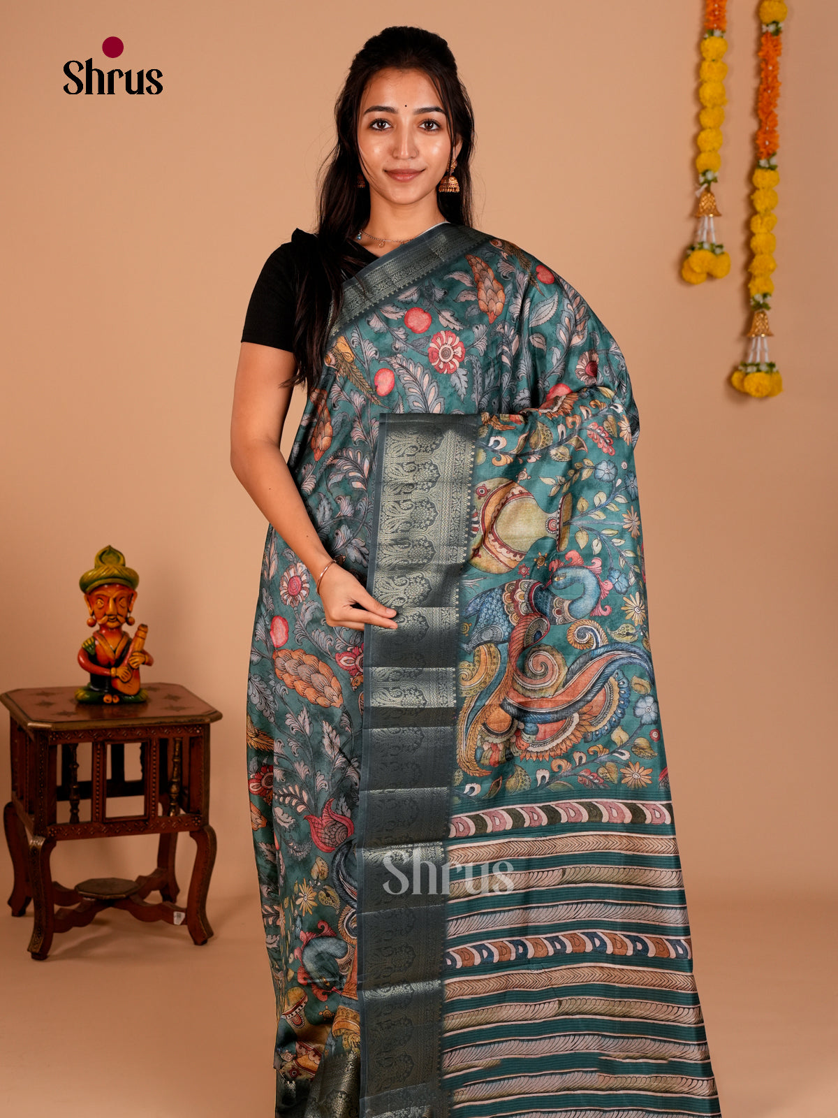 DAS22287 - Chennur-Print Saree - Shop on Shrus.com