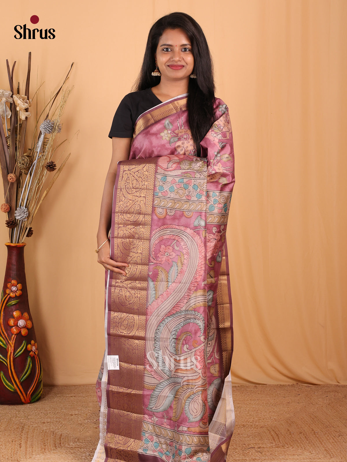 Onion Peel - Chennur-Print Saree - Shop on Shrus.com