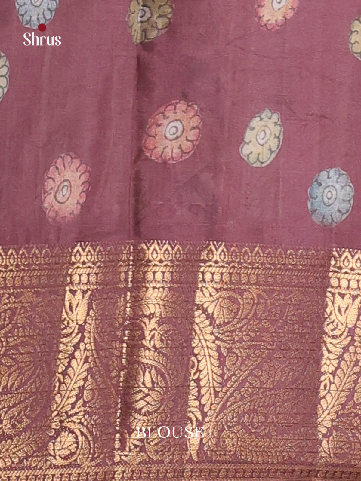 Purple - Chennur-Print Saree - Shop on Shrus.com
