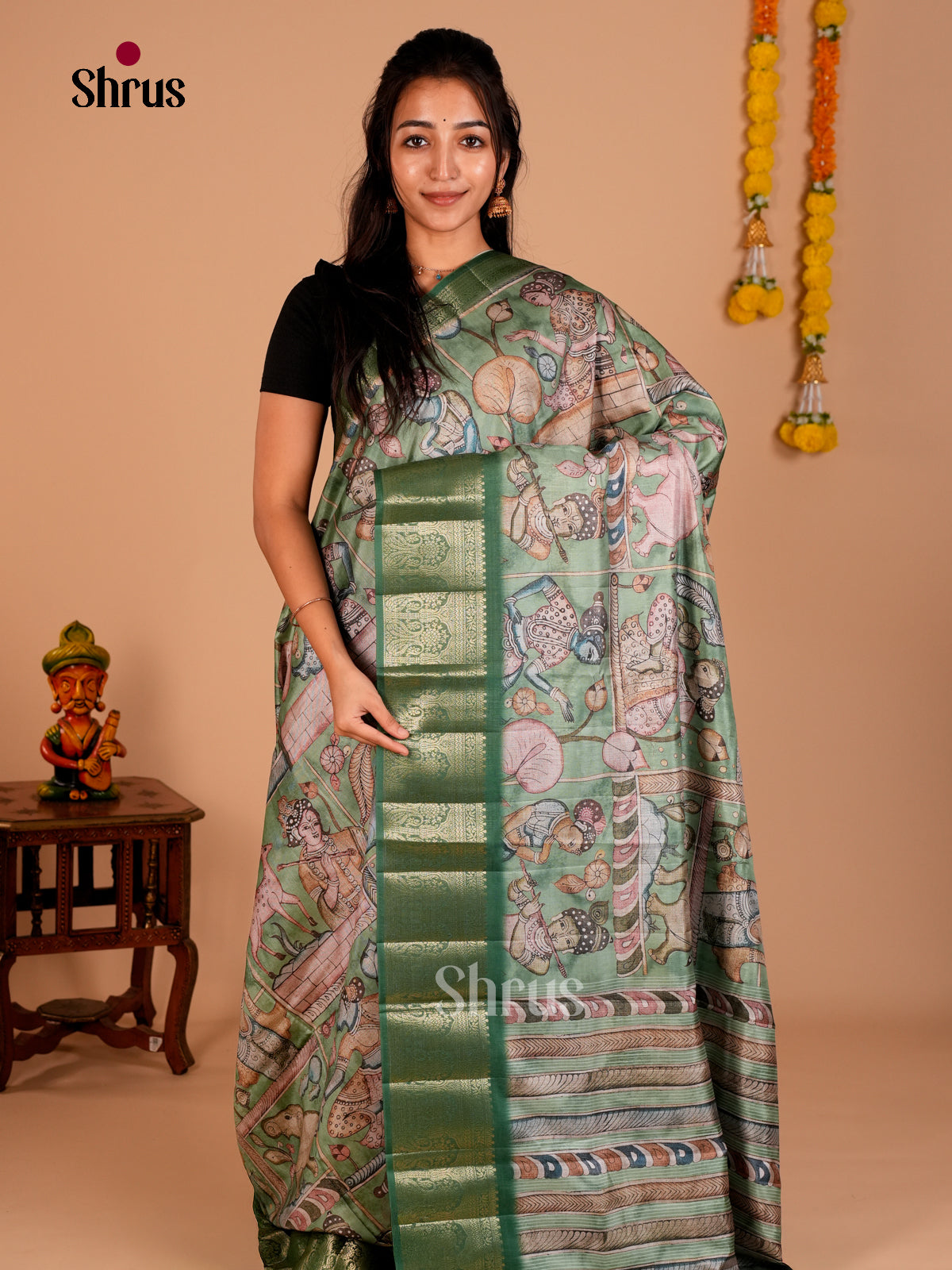 DAS22299 - Chennur-Print Saree - Shop on Shrus.com