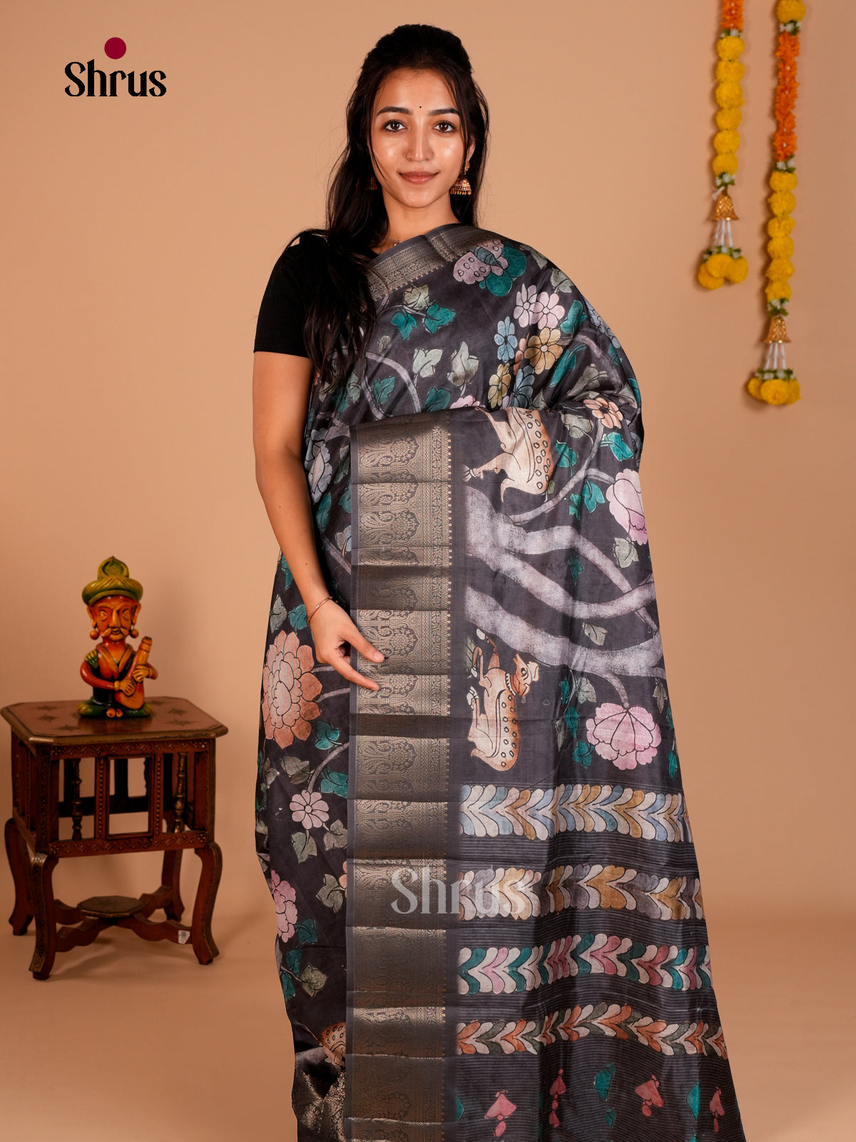 DAS22303 - Chennur-Print Saree - Shop on Shrus.com