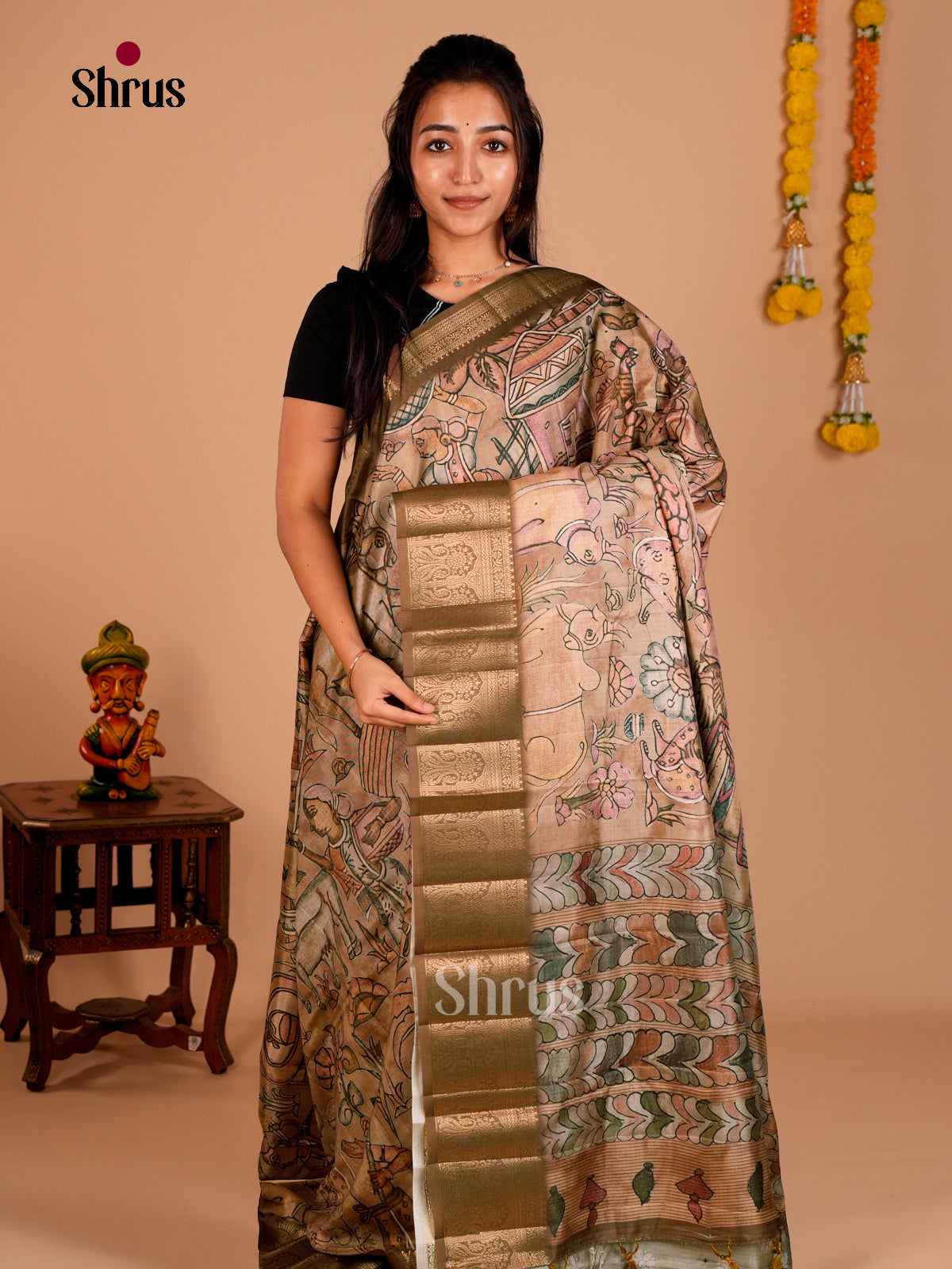 DAS22308 - Chennur-Print Saree - Shop on Shrus.com
