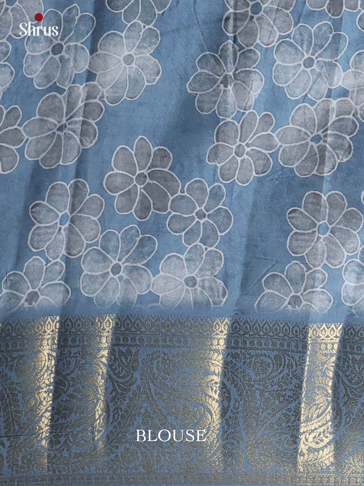 Blue - Chennur-Print Saree - Shop on Shrus.com