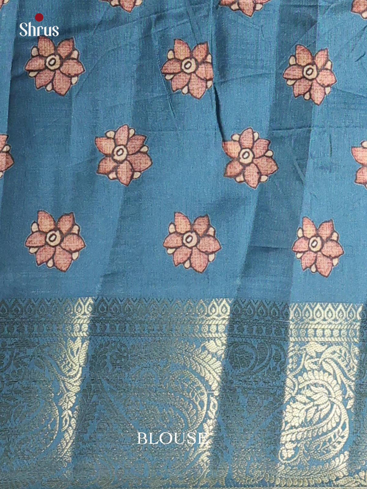 Blue - Chennur-Print Saree - Shop on Shrus.com