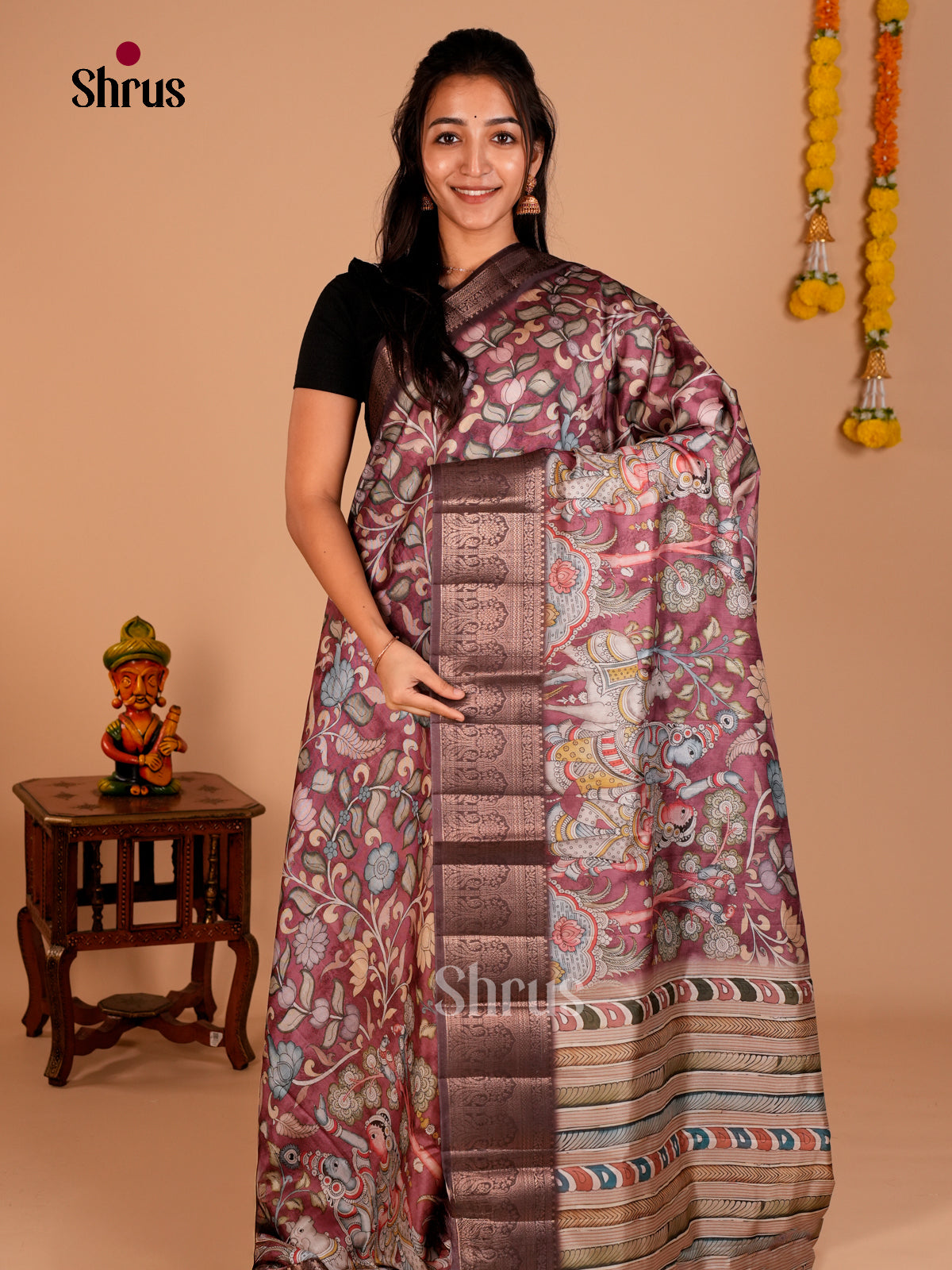 DAS22320 - Chennur-Print Saree - Shop on Shrus.com