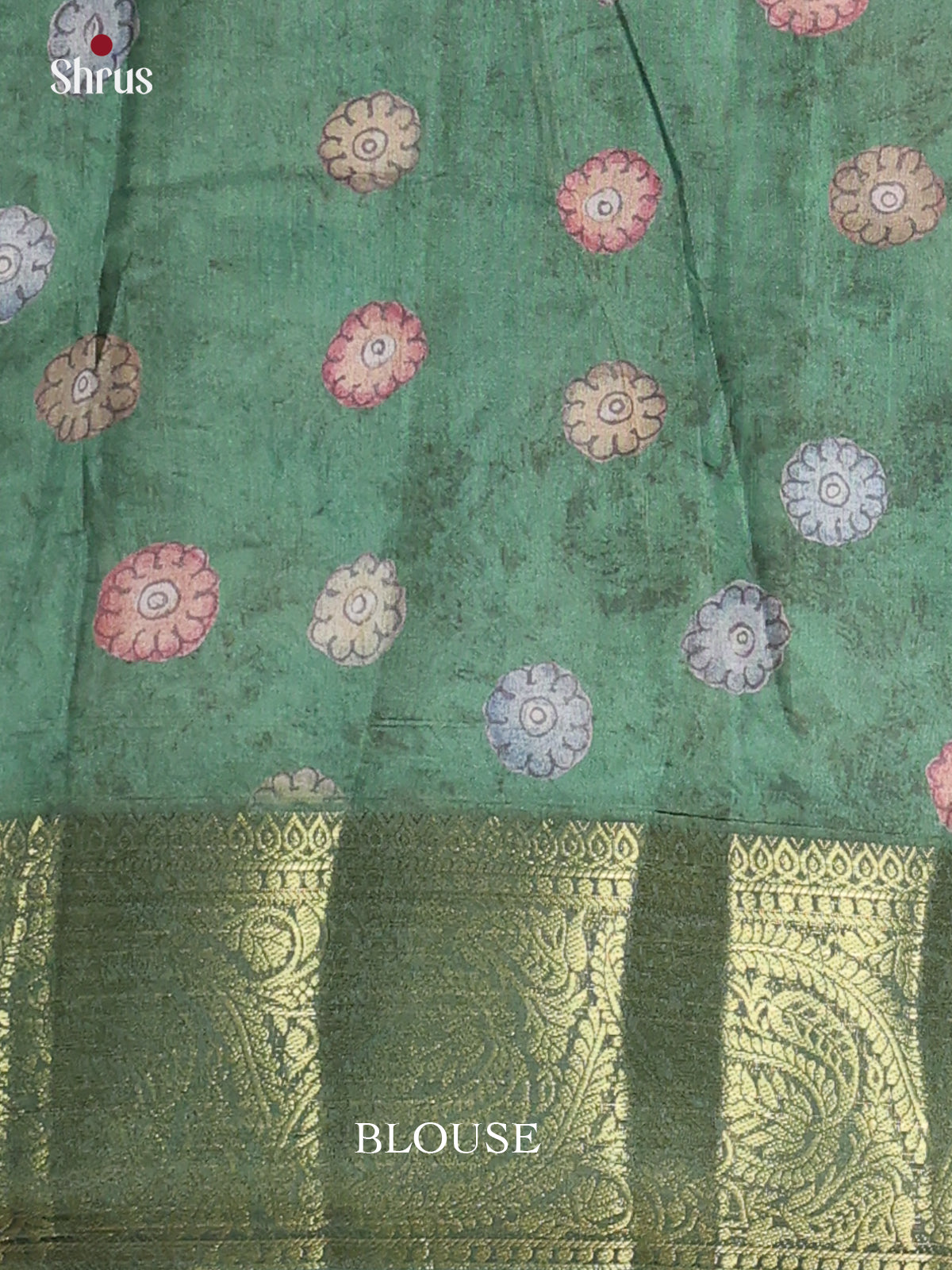 Green - Chennur-Print Saree - Shop on Shrus.com