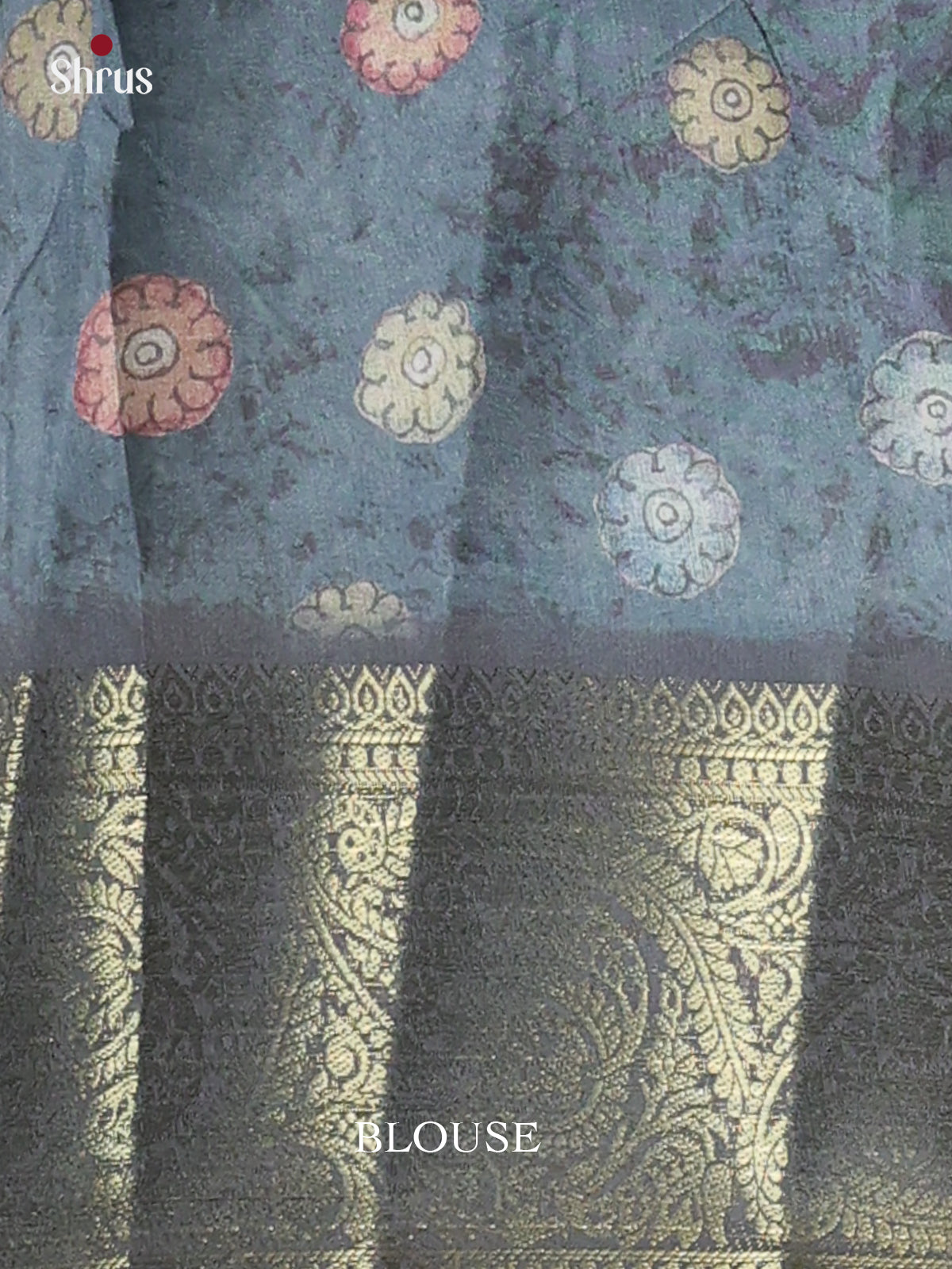 Cream & Grey - Chennur-Print Saree - Shop on Shrus.com