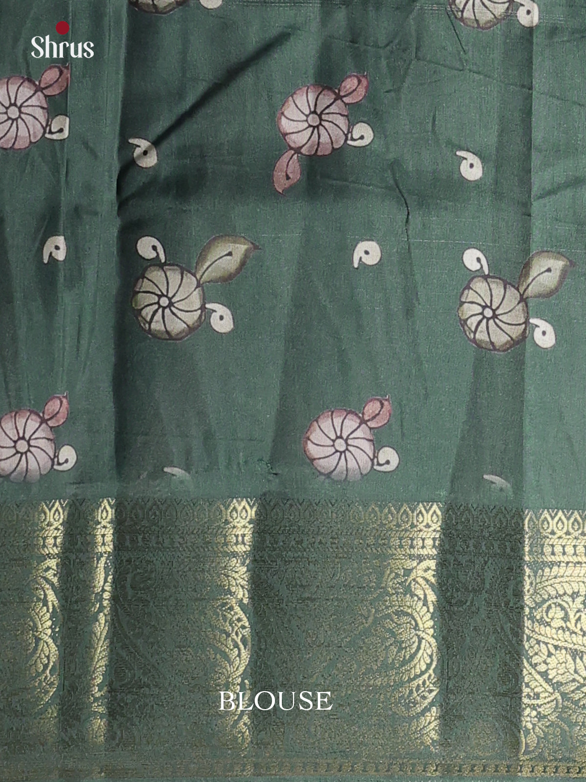 Green - Chennur-Print Saree - Shop on Shrus.com