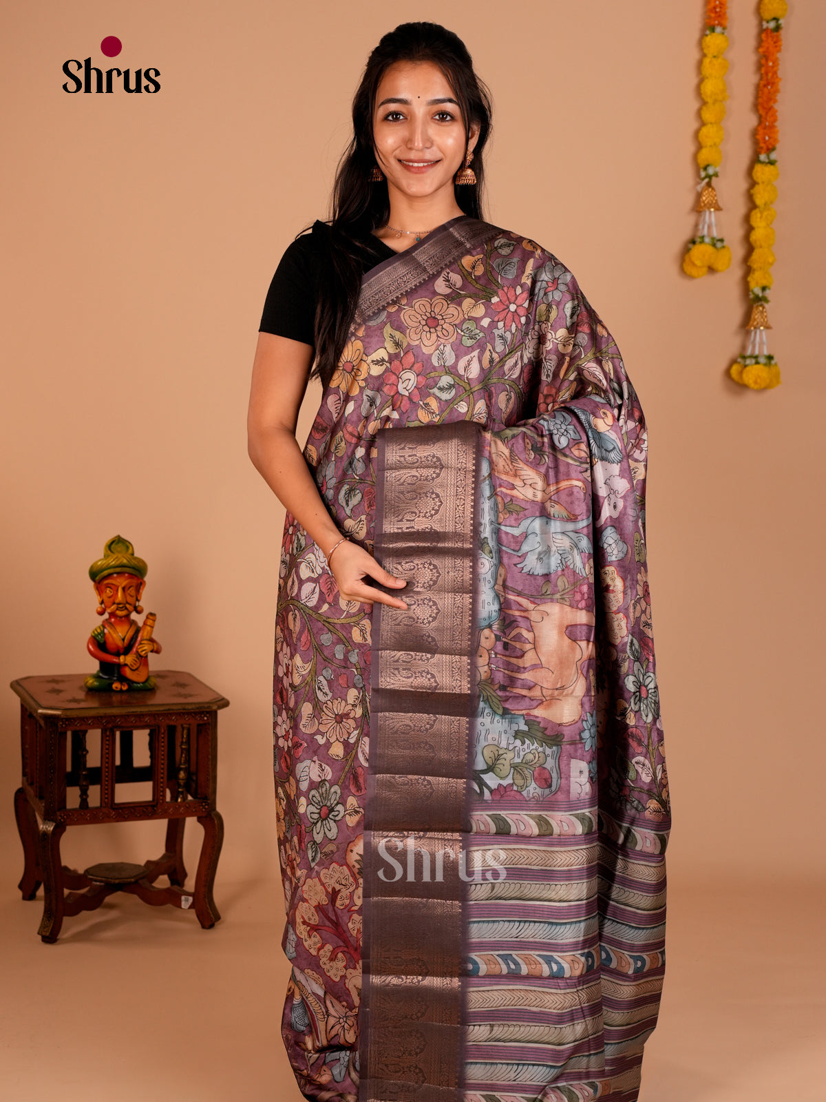 DAS22332 - Chennur-Print Saree - Shop on Shrus.com