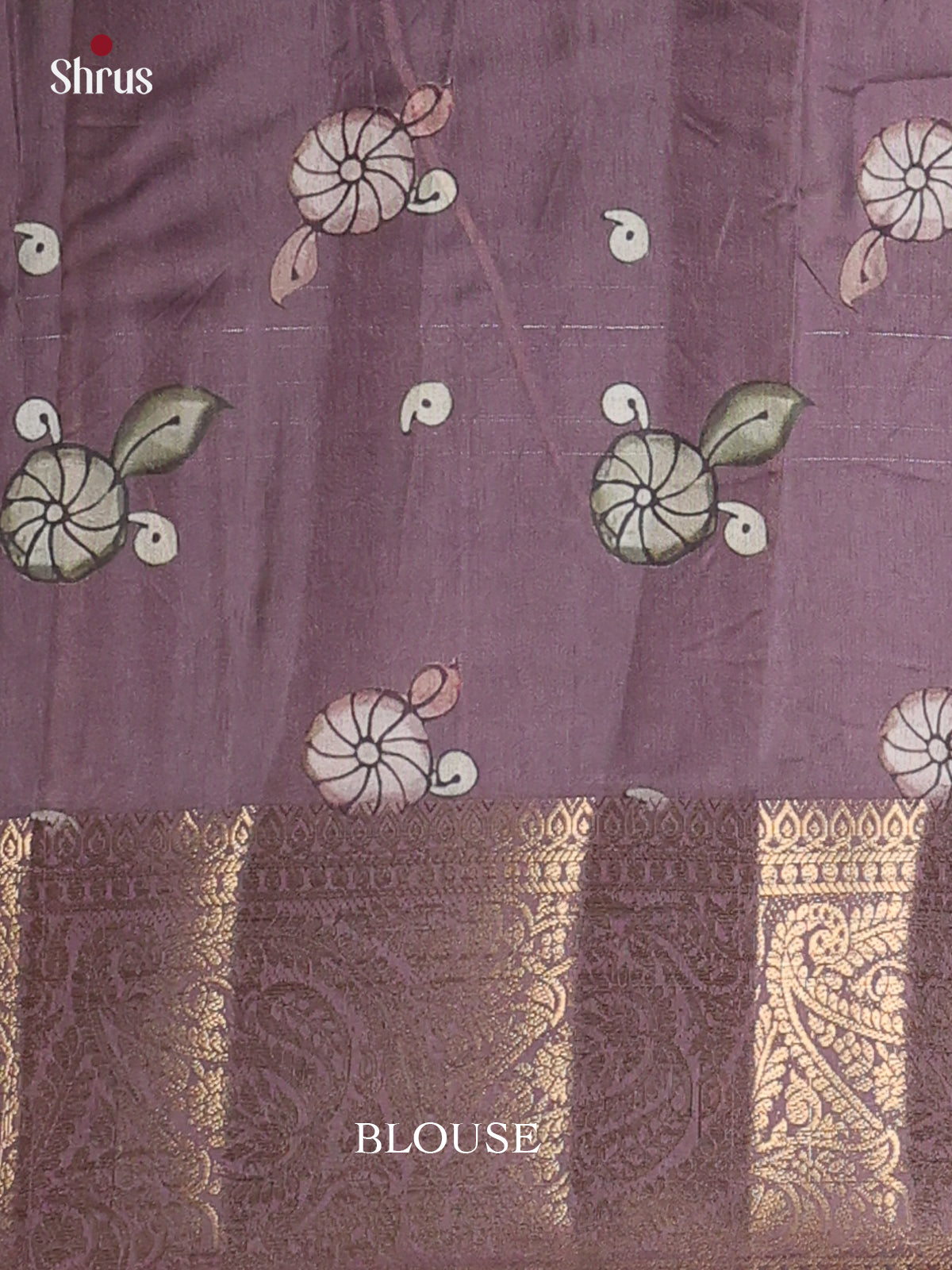 Purple - Chennur-Print Saree - Shop on Shrus.com