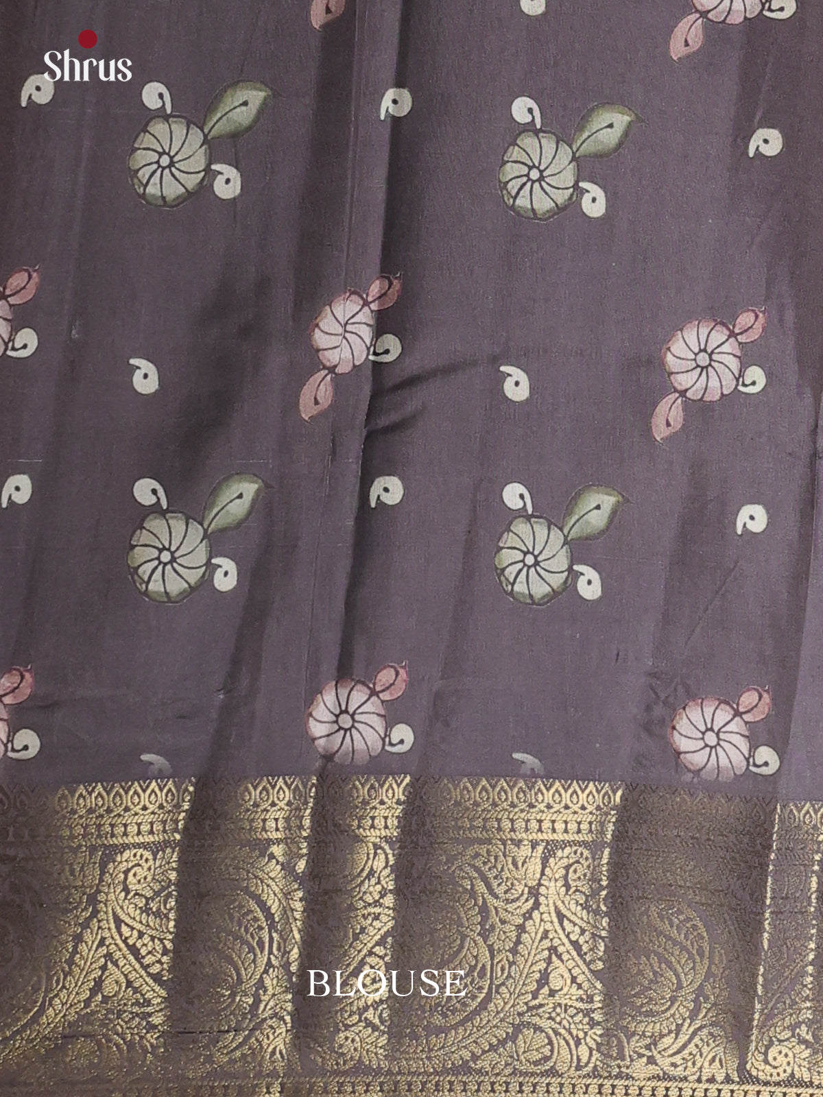 Ash Grey - Chennur-Print Saree - Shop on Shrus.com