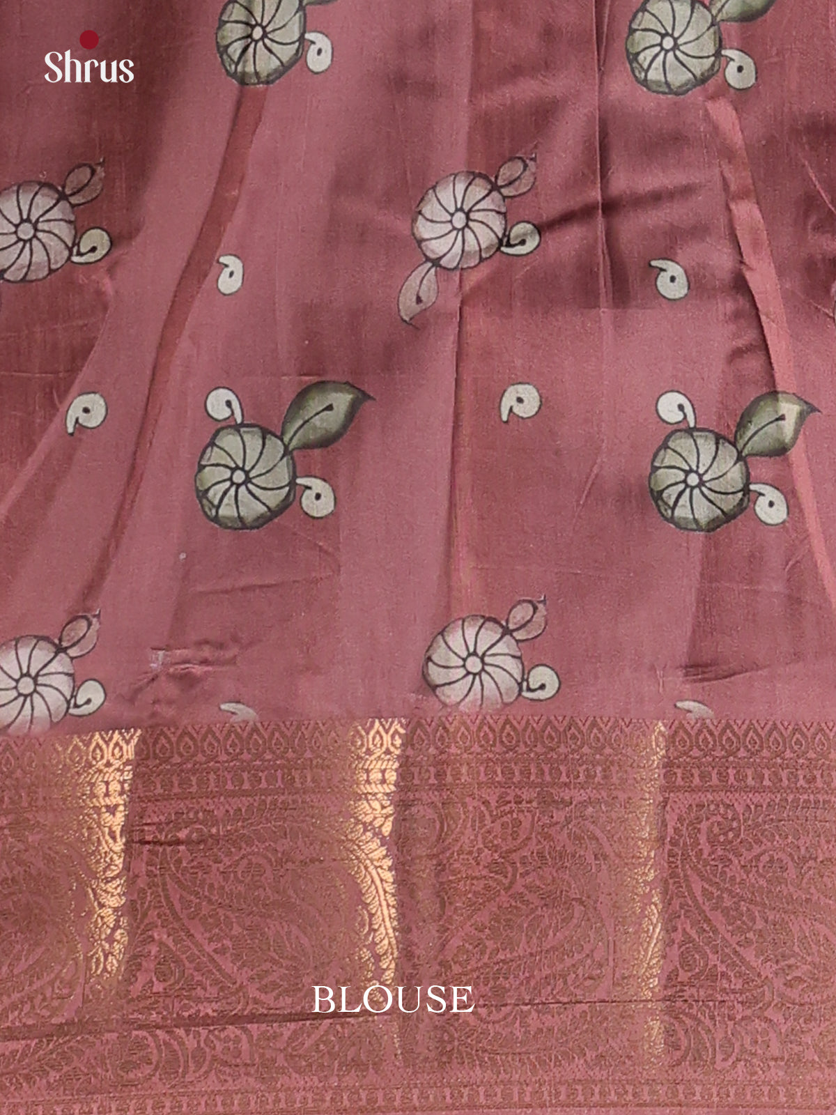 Black & Onion Peel - Chennur-Print Saree - Shop on Shrus.com