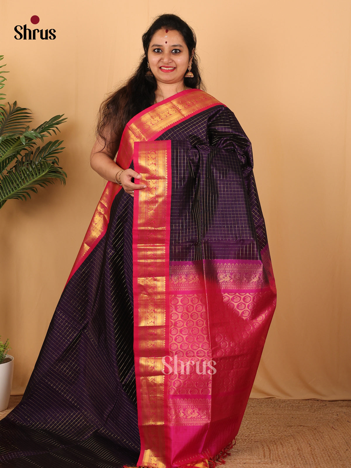 DAS23036 - Silk Cotton Saree - Shop on Shrus.com