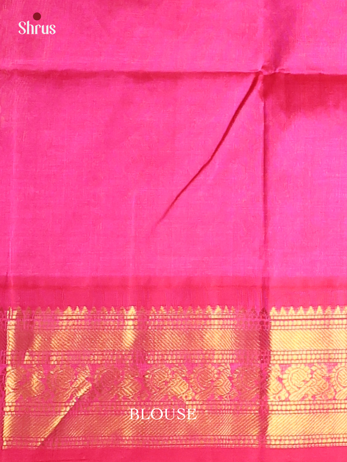 Cream & Pink - Silk Cotton Saree - Shop on Shrus.com