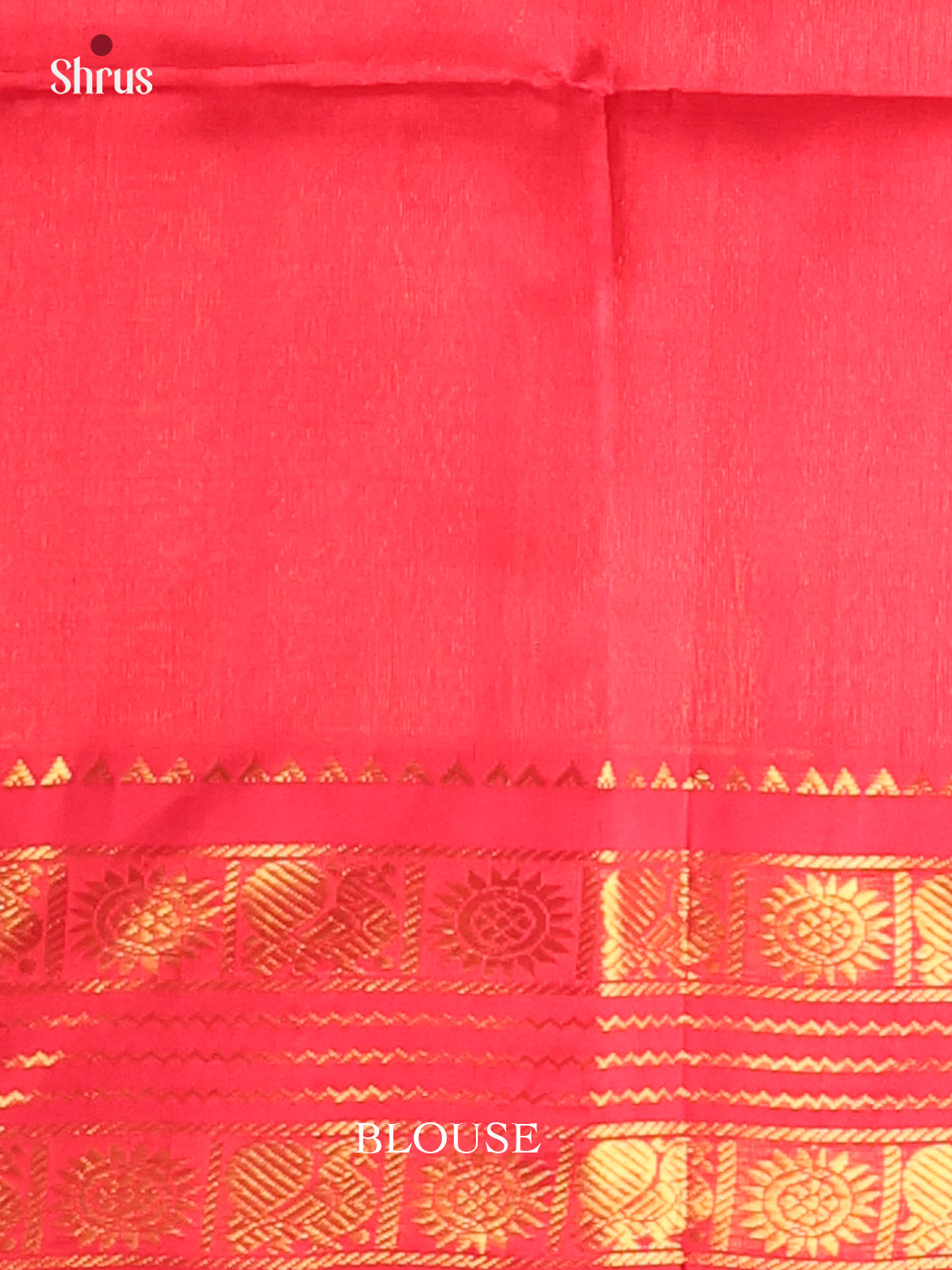 Blue & Red - Silk Cotton Saree - Shop on Shrus.com
