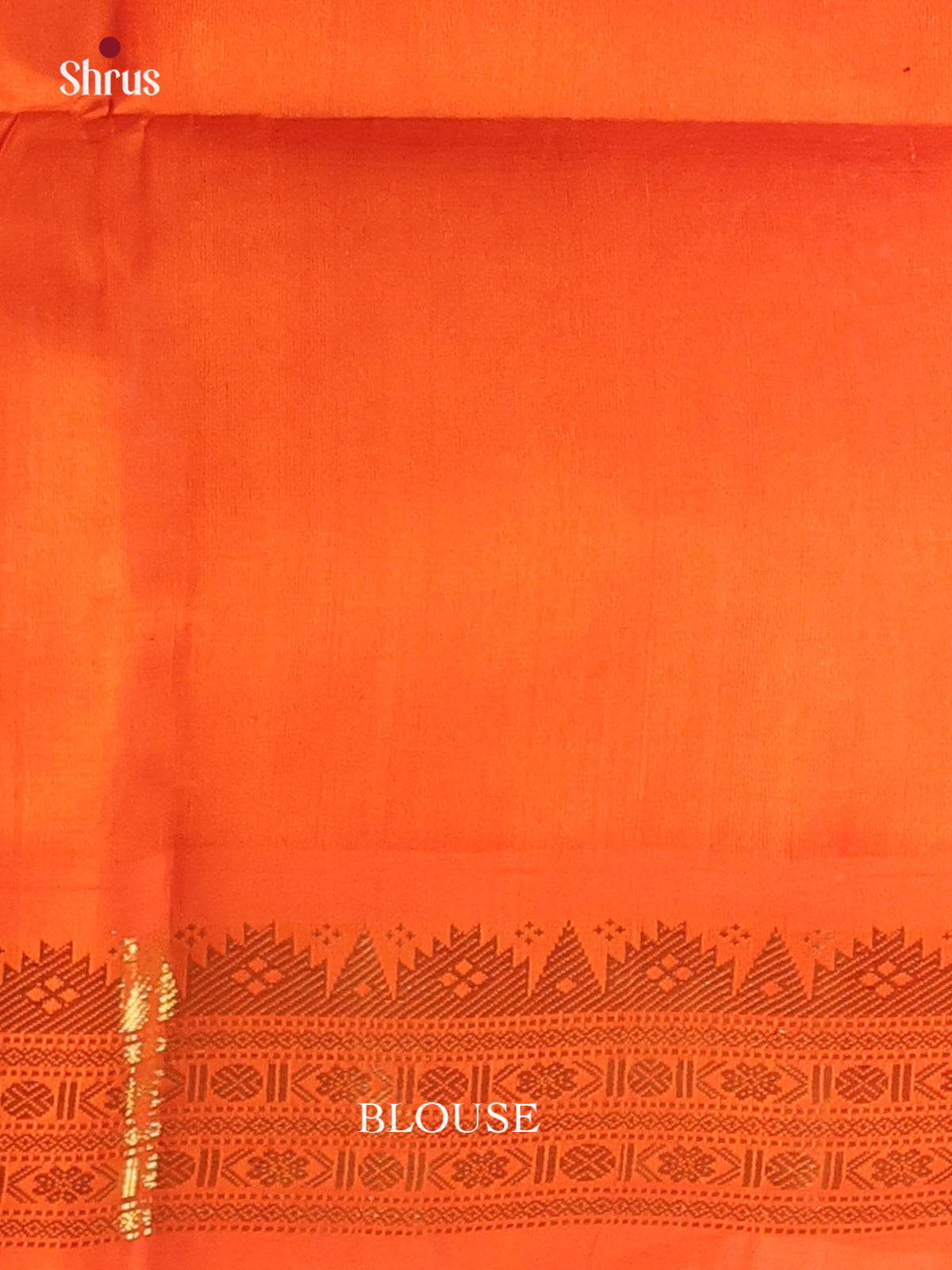Cream & Orange - Silk Cotton Saree - Shop on Shrus.com