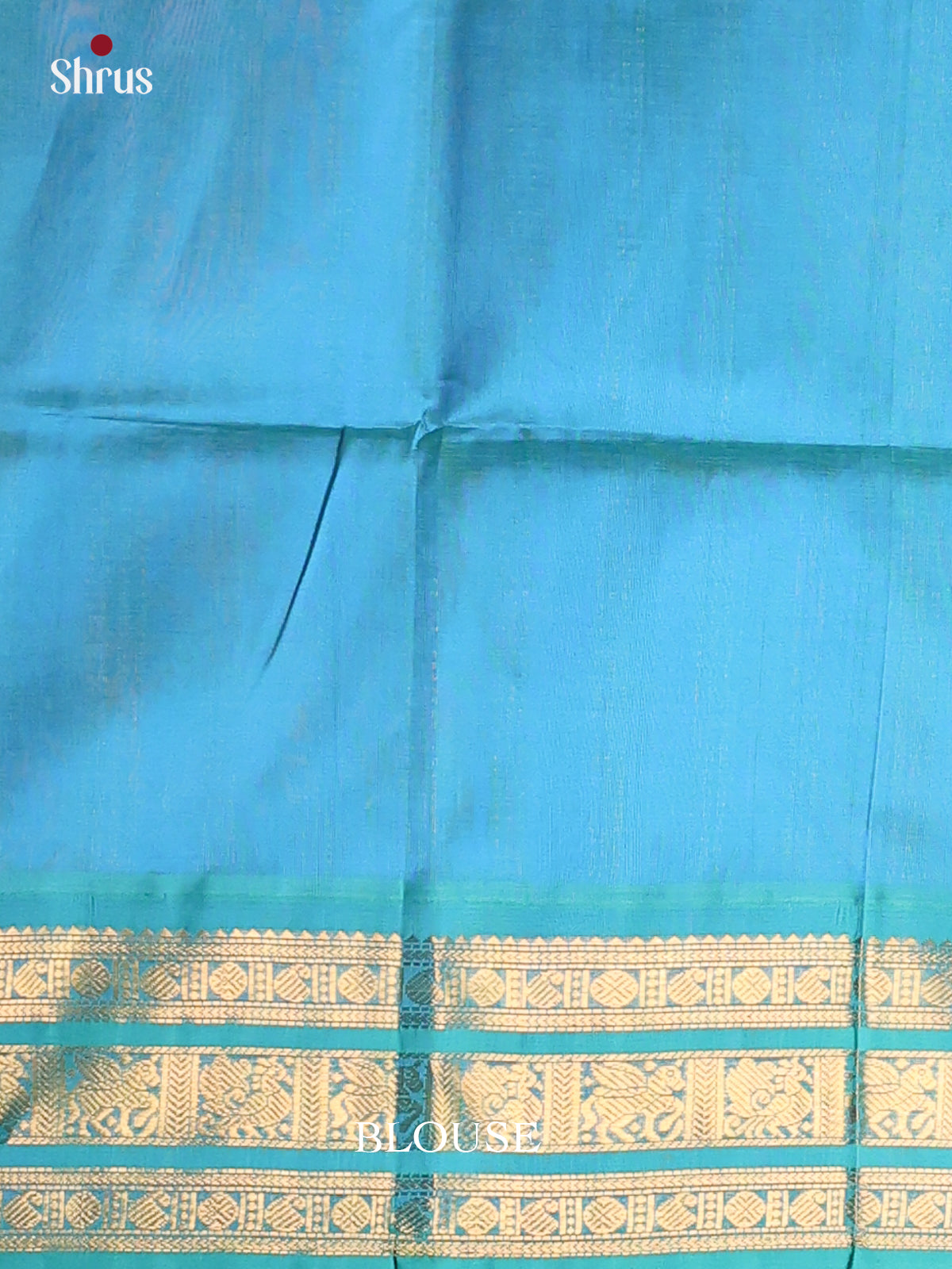 Peach & Blue - Silk Cotton Saree - Shop on Shrus.com