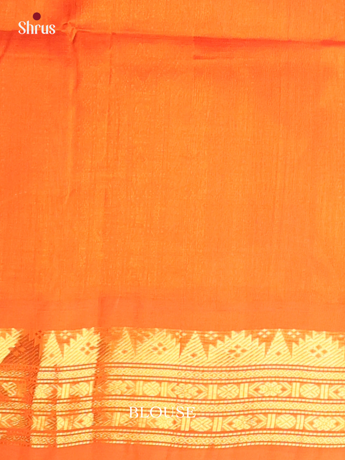 Classic Cream Silk Cotton Saree With Plain Body And Contrast Orange Zari Woven Border - Shop on Shrus.com