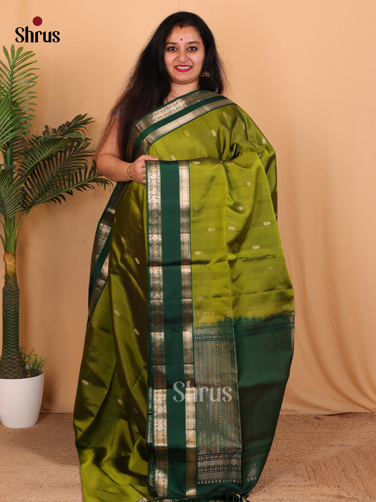 Green & Bottle Green - Soft Silk Saree - Shop on Shrus.com