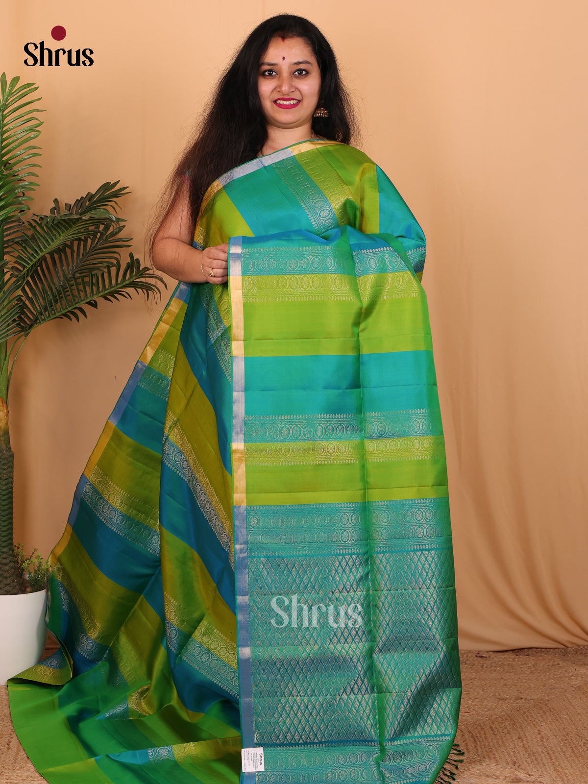 Green & Lite Green - Soft Silk Saree - Shop on Shrus.com